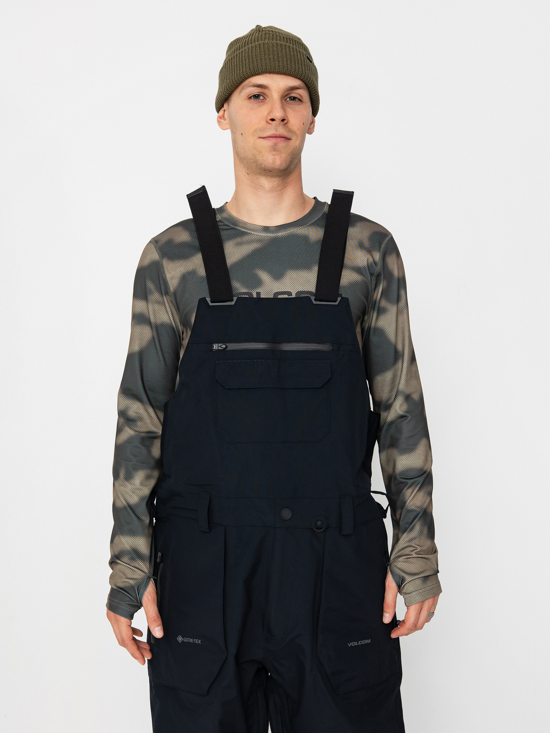 Męskie Spodnie snowboardowe Volcom Rain Gore Tex Bib Overall (black)
