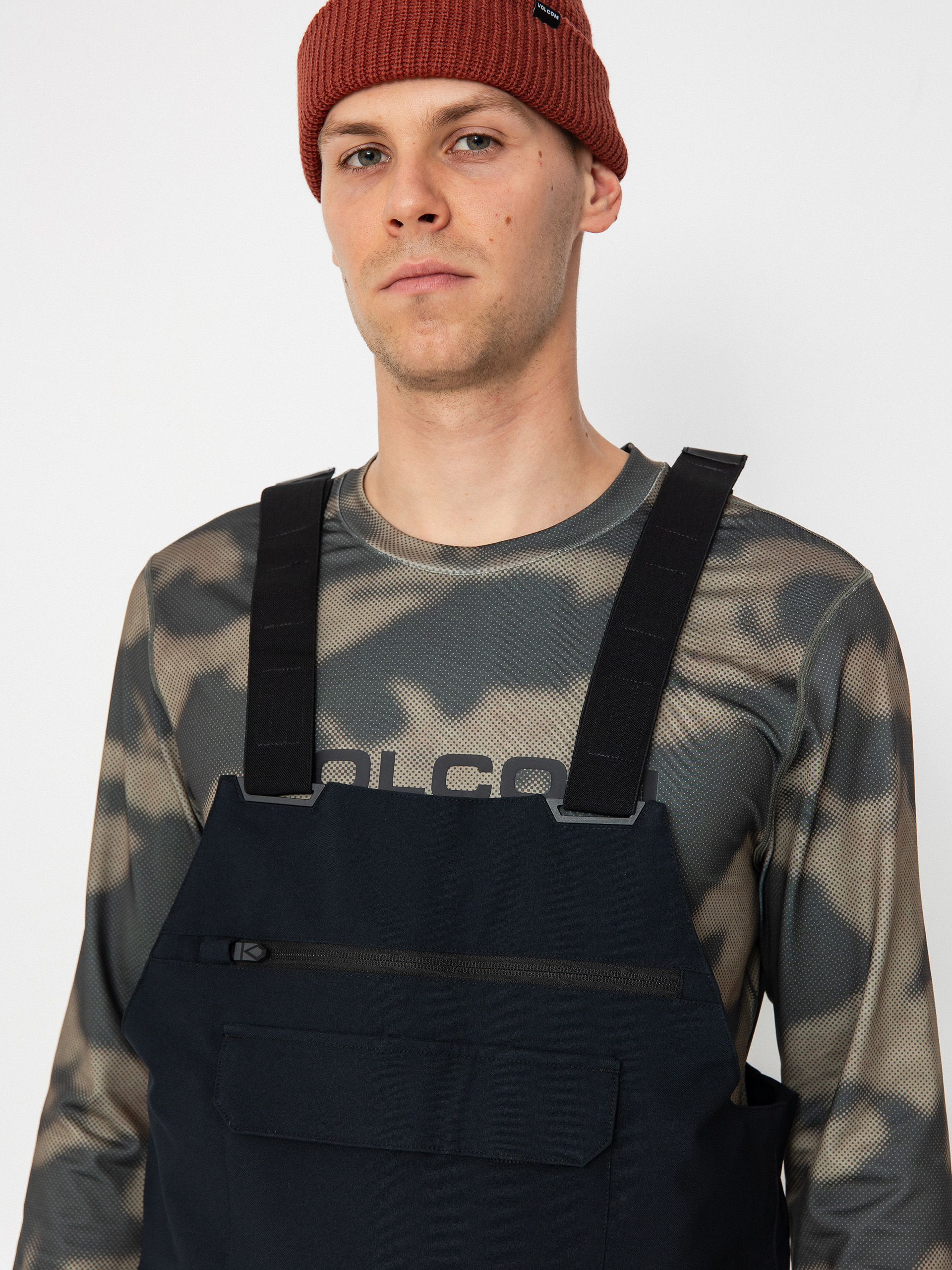 Męskie Spodnie snowboardowe Volcom Roan Bib Overall (black)