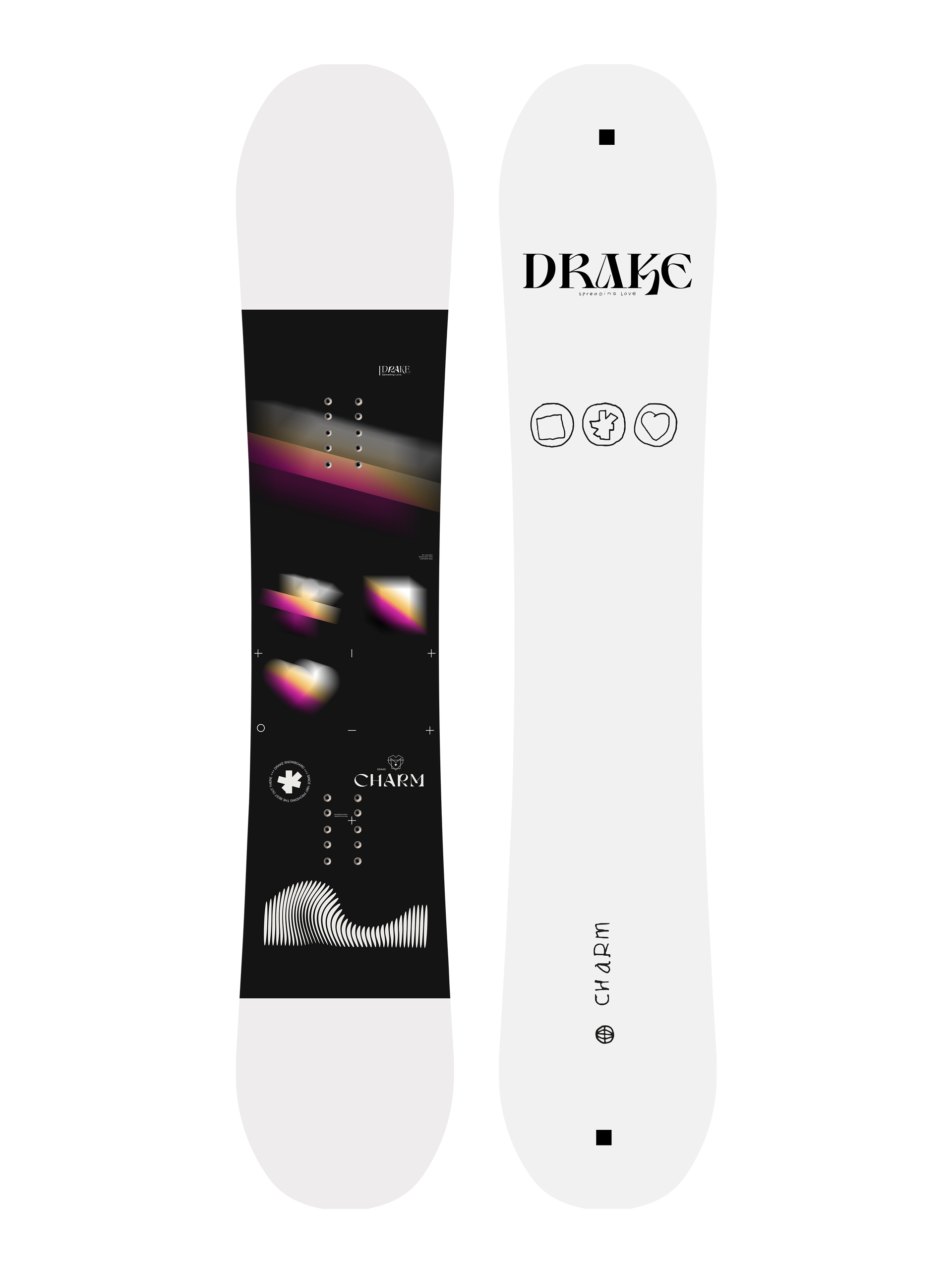 Deska snowboardowa Drake Charm Wmn biały, czarny