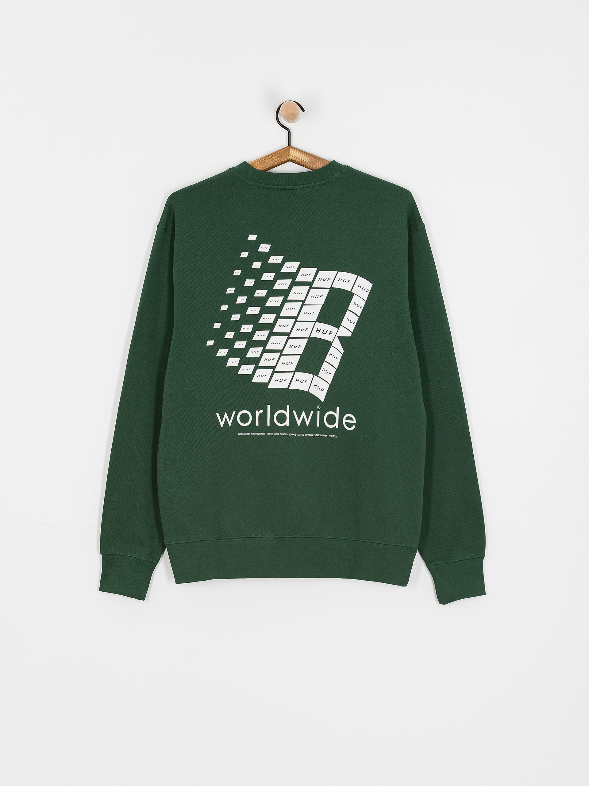 Bluza HUF X Bronze Worldwide Crewneck (forest green)
