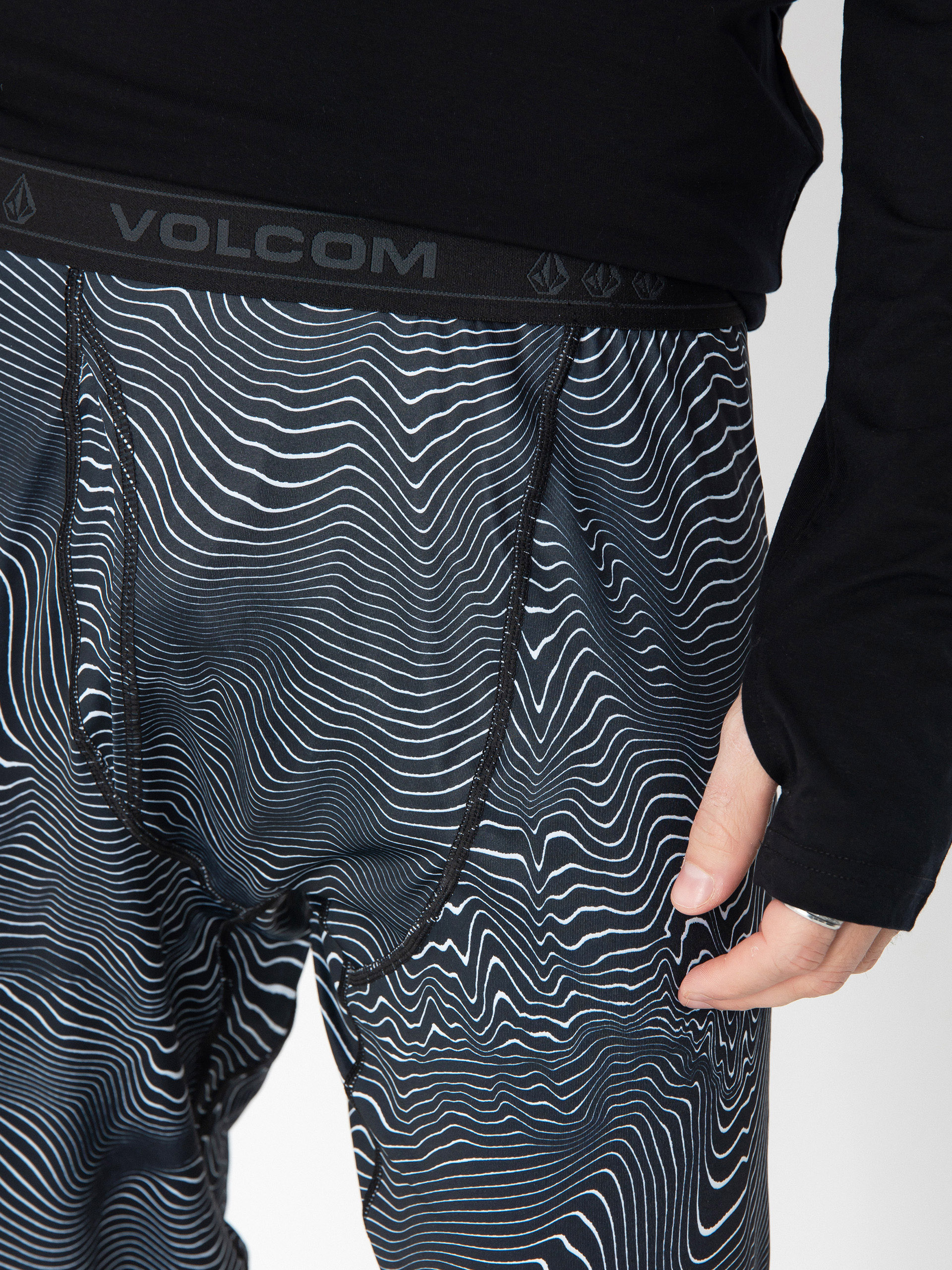 Męskie Legginsy aktywne Volcom M V Science (black print)