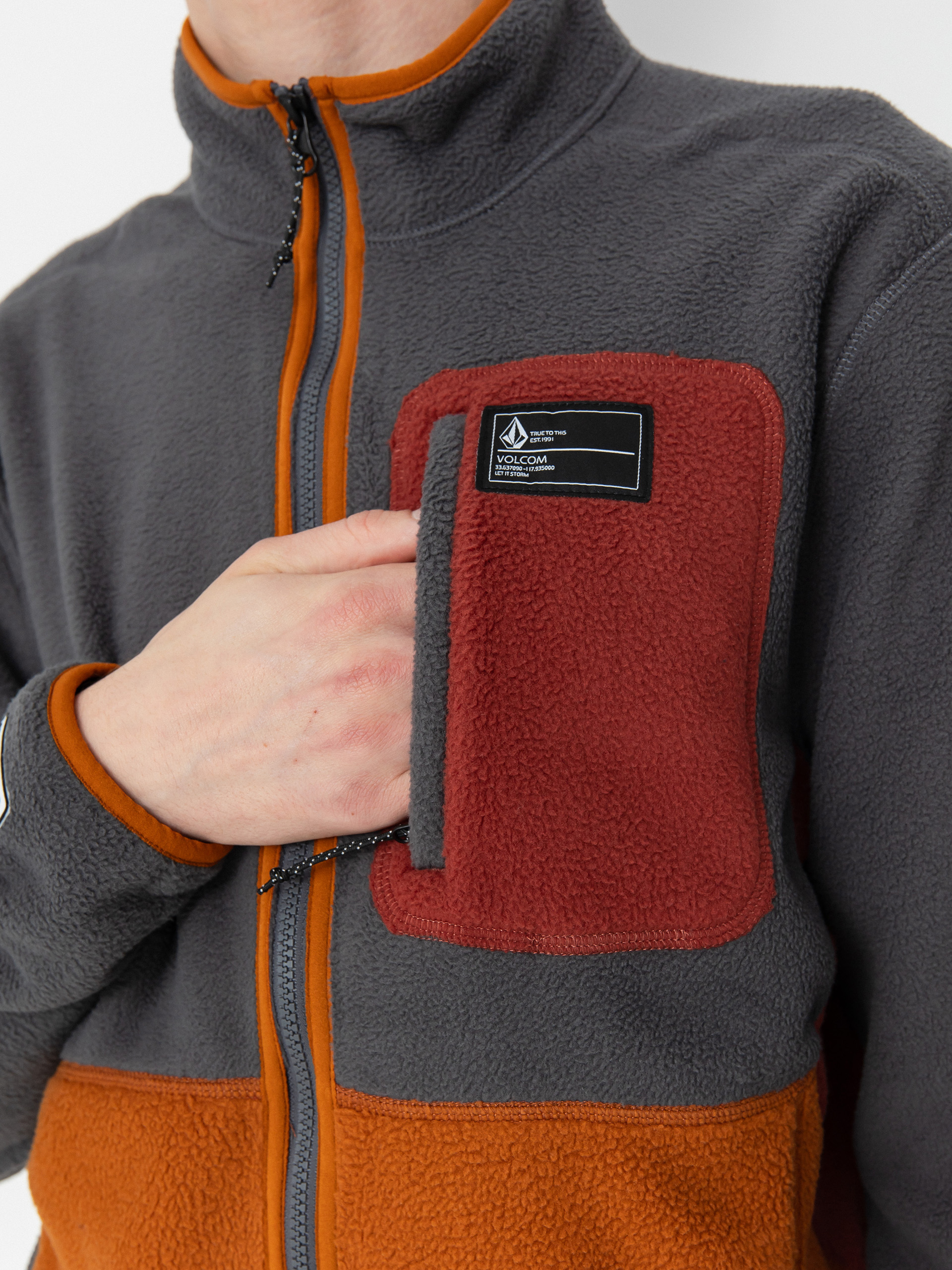 Męska Bluza aktywna Volcom Fleecer Full Zip (charcoal)