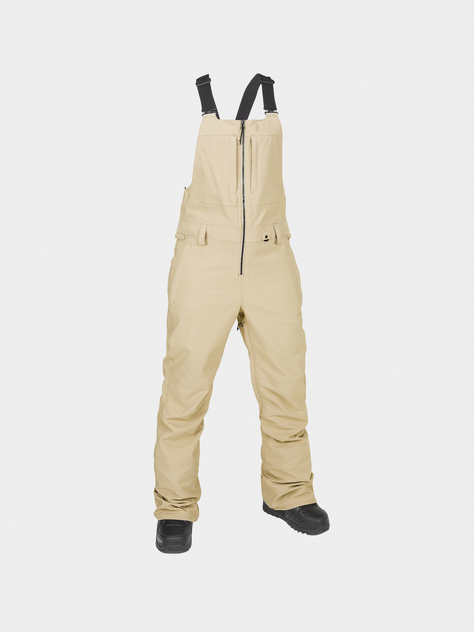 VOLCOM SWIFT BIB OVERALL SAND ベージュ Spodnie snowboardowe Volcom Swift Bib Overall Wmn - beżowy (sand)