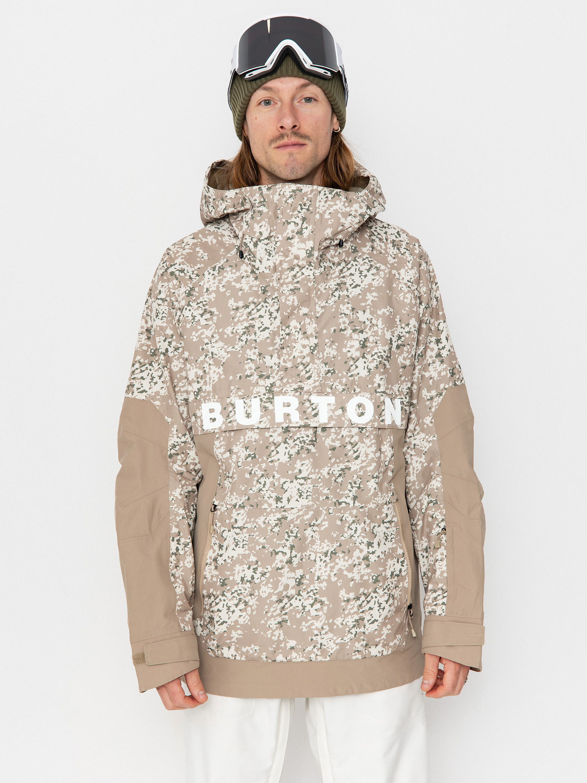 Kurtka snowboardowa Burton Frostner Anorak (snowfall camo/summit taupe)