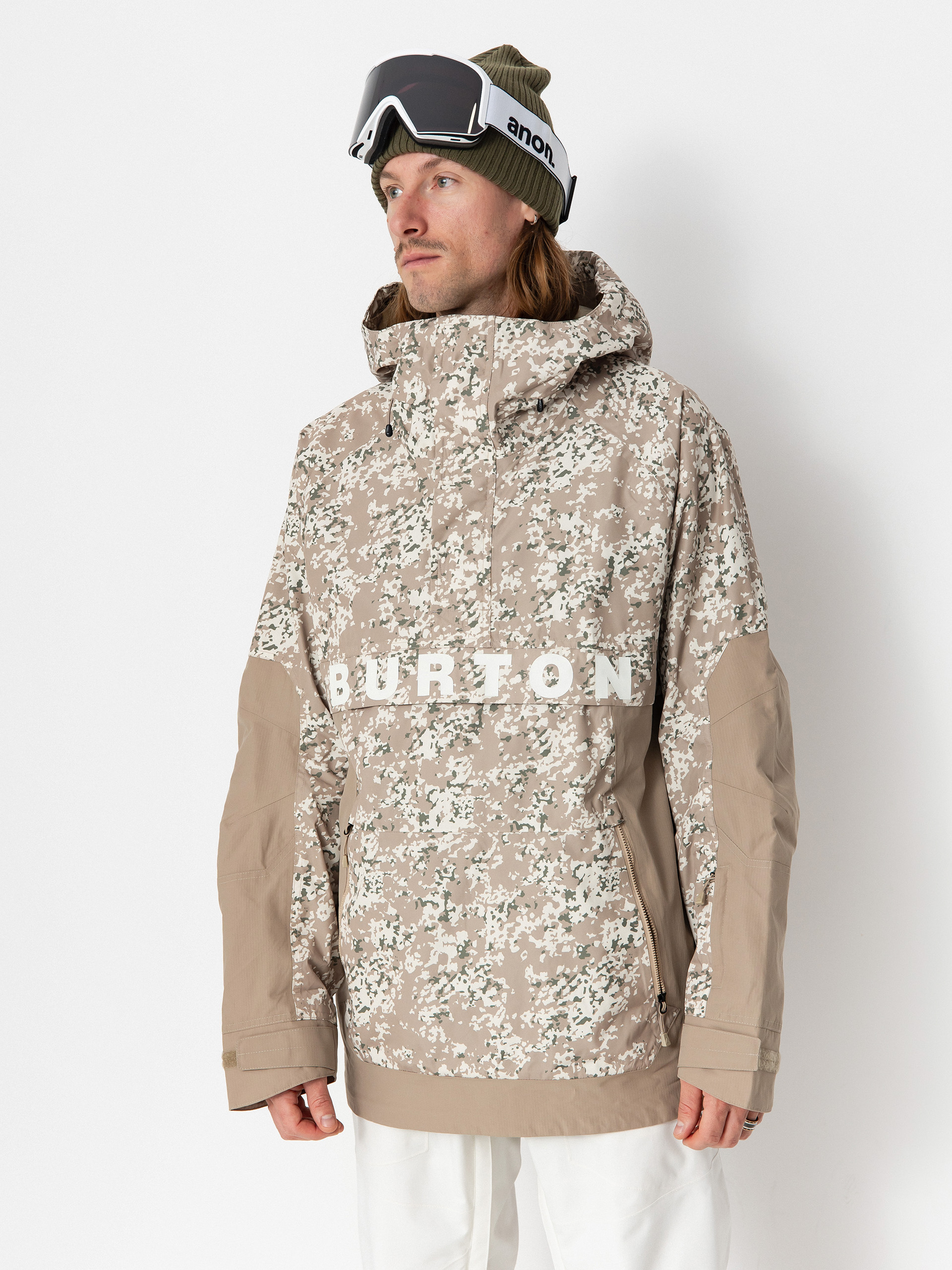 Męska Kurtka snowboardowa Burton Frostner Anorak (snowfall camo/summit taupe)