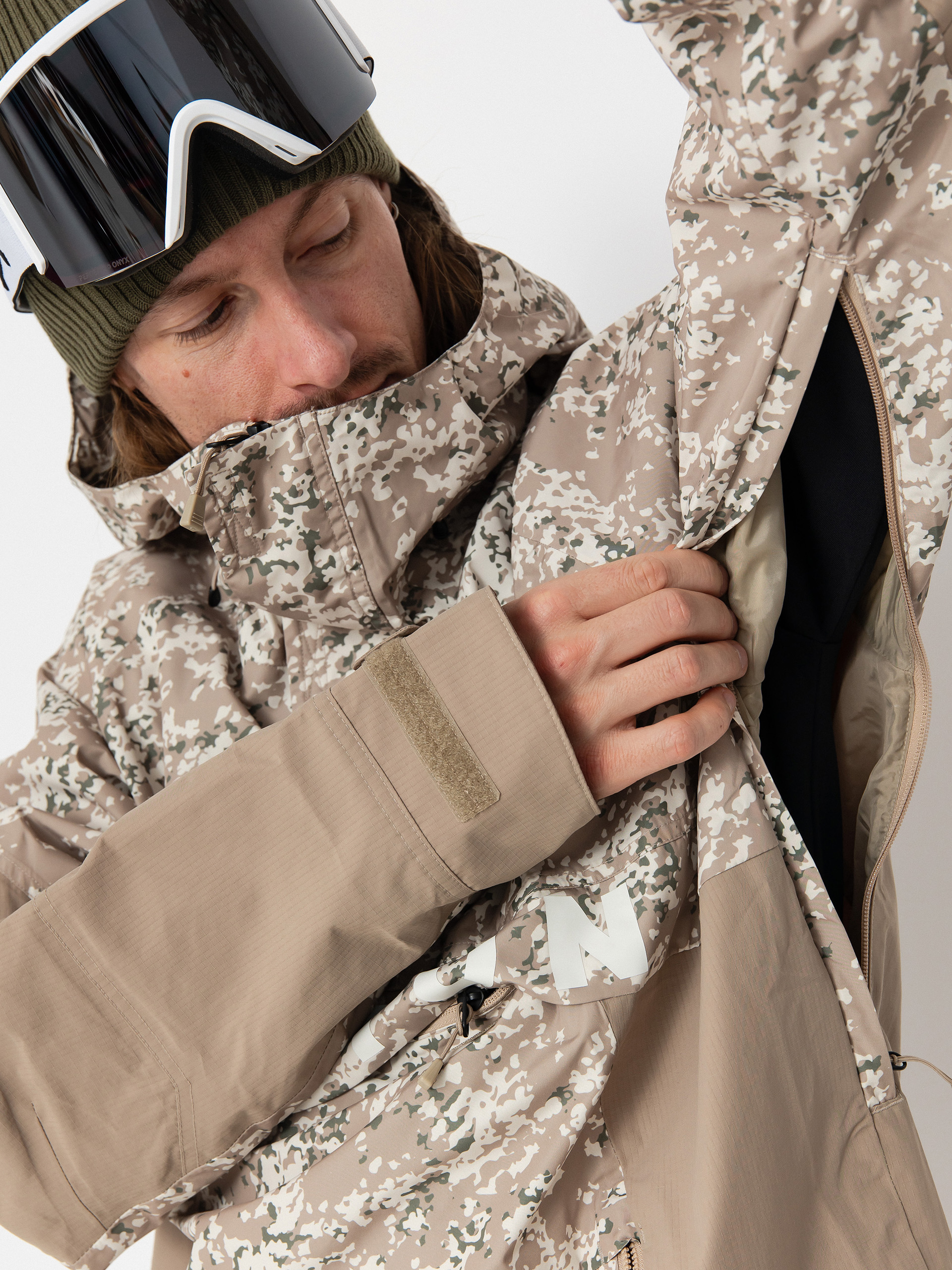 Męska Kurtka snowboardowa Burton Frostner Anorak (snowfall camo/summit taupe)