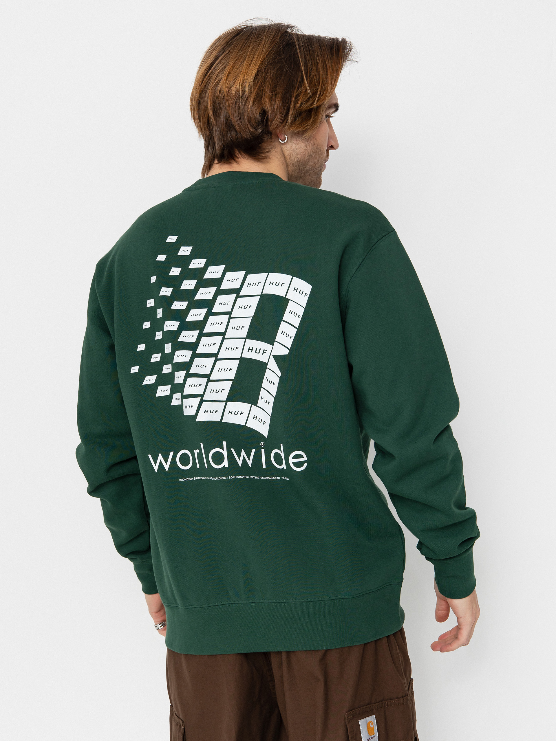 Bluza HUF X Bronze Worldwide Crewneck (forest green)