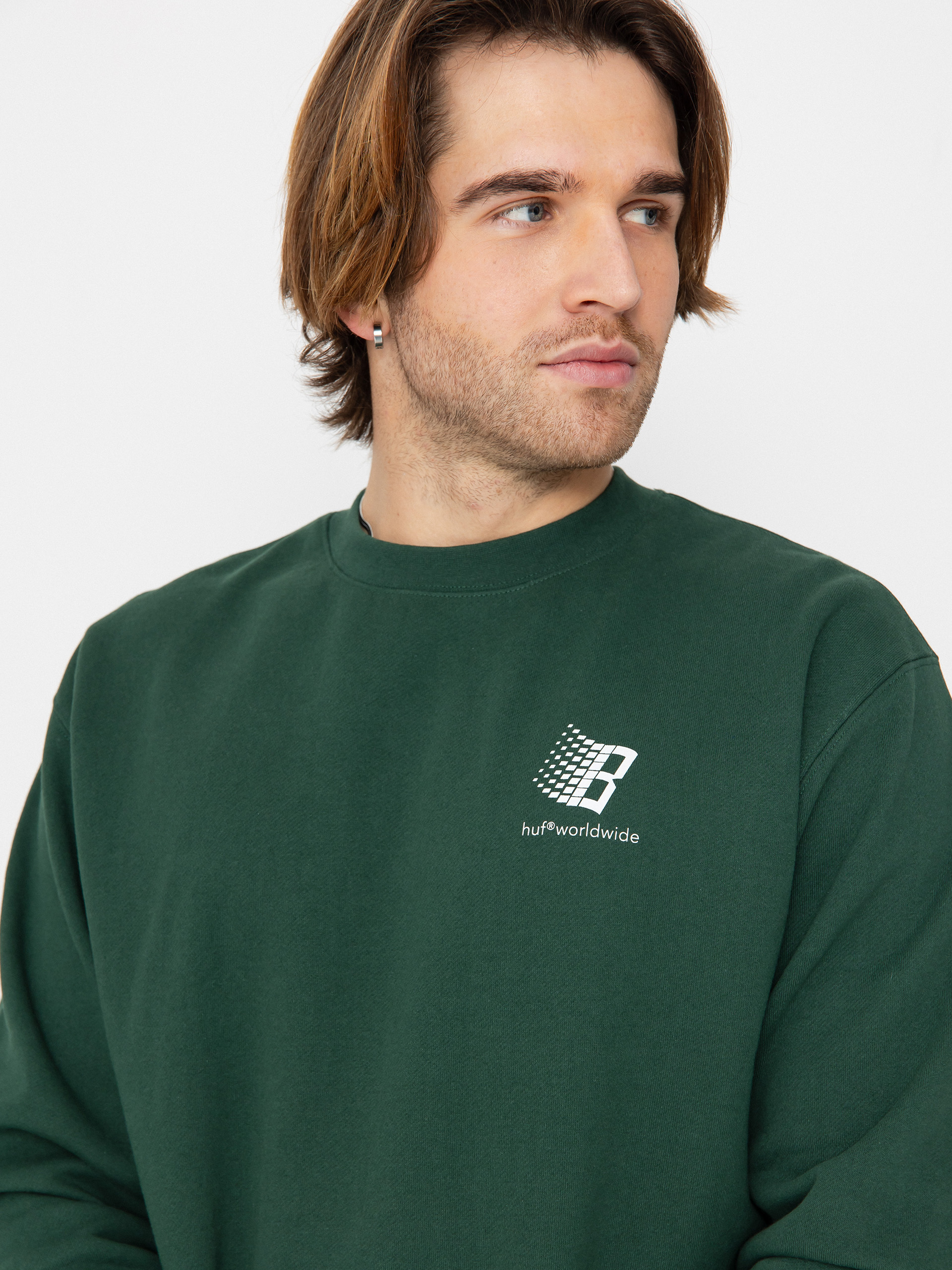 Bluza HUF X Bronze Worldwide Crewneck (forest green)