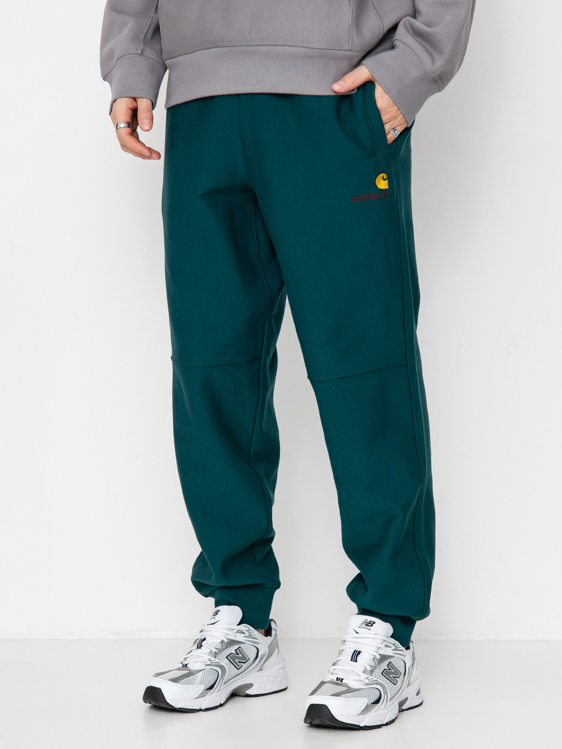 Spodnie Carhartt WIP American Script Jogging (malachite)