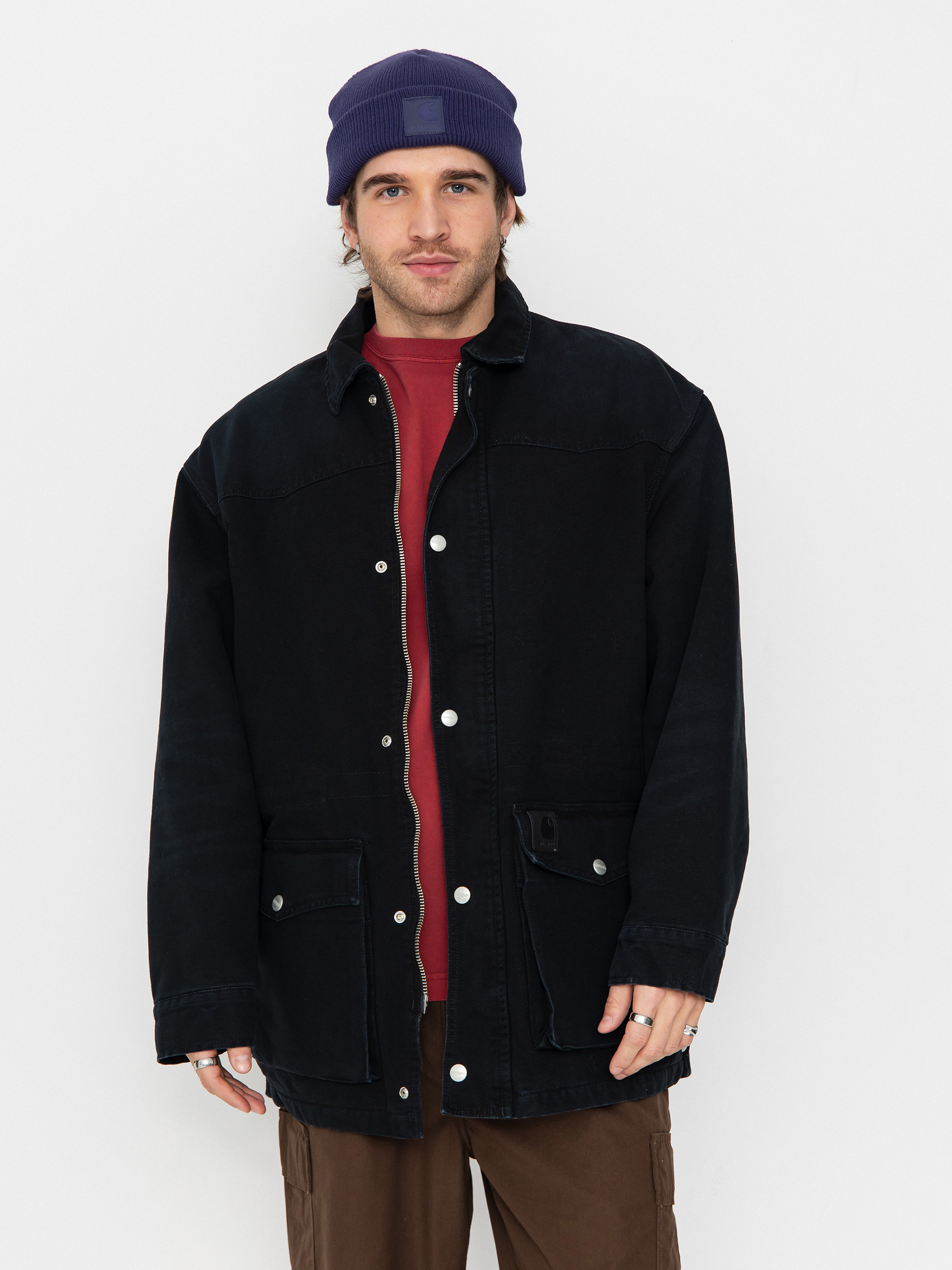 Kurtka Carhartt WIP OG Santa Fe Coat - czarny (black/black)