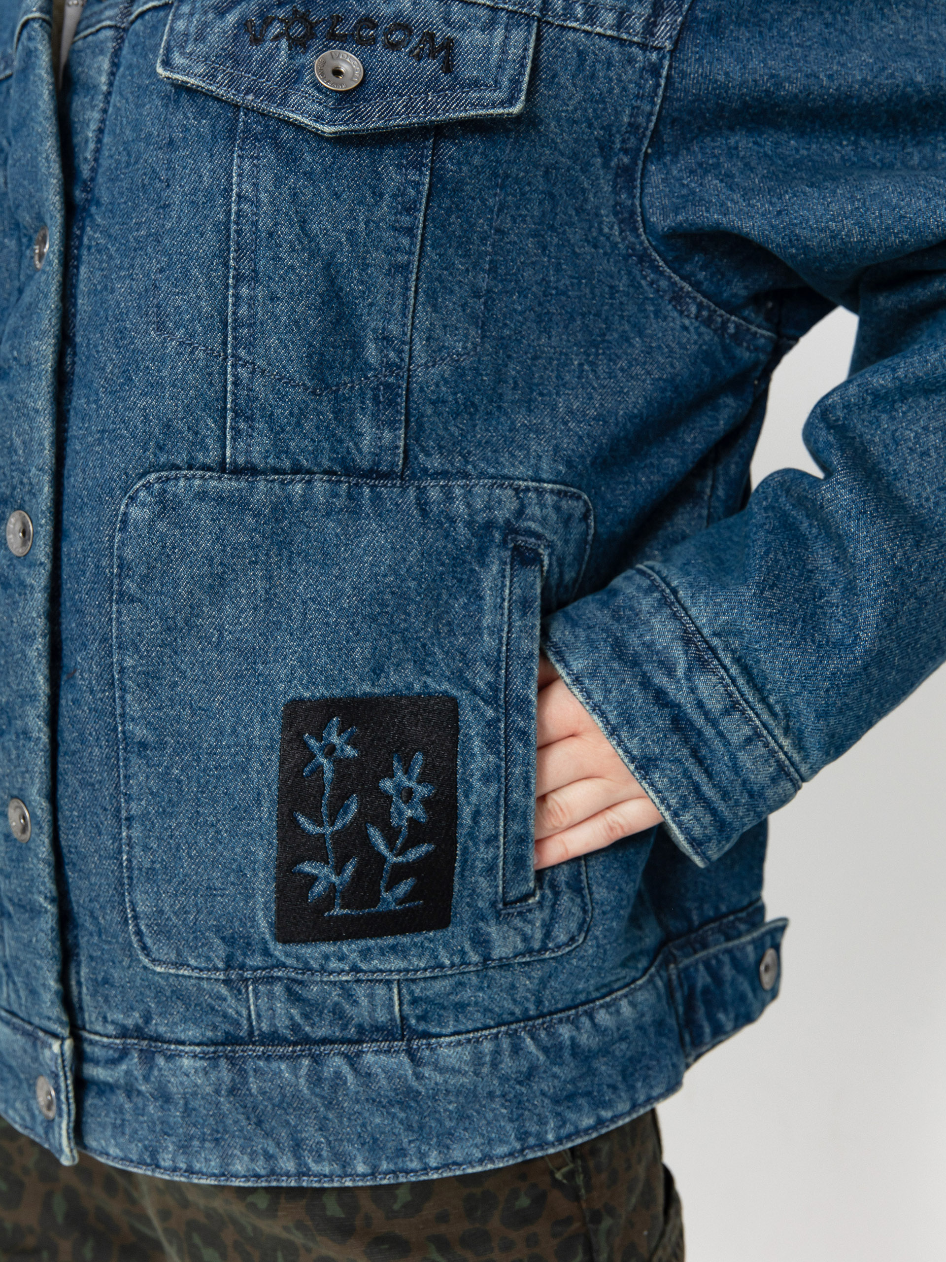 Kurtka Volcom Fa Keutchi Denim Wmn (vmi-vintage marbled indigo)