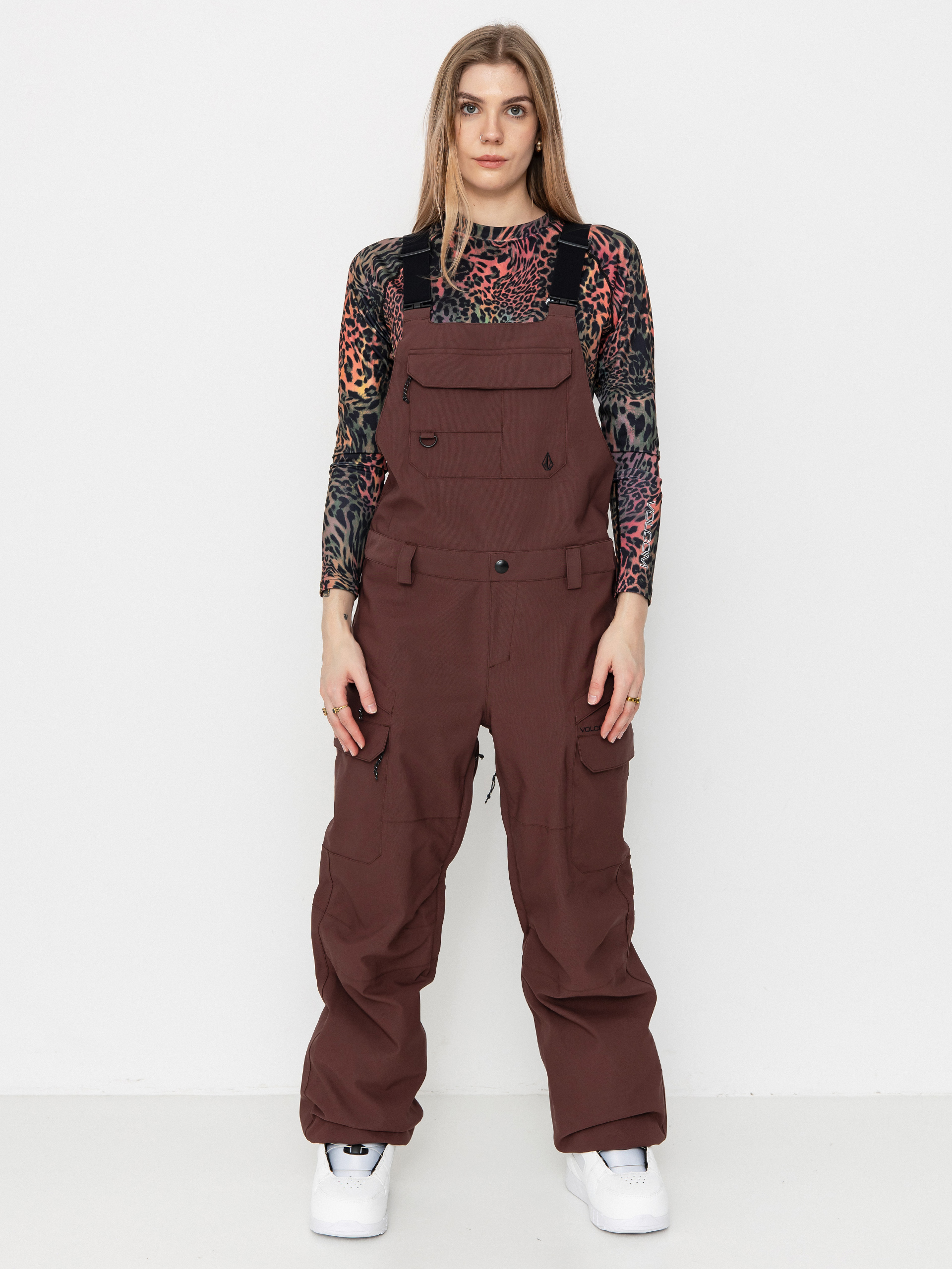 Damskie Spodnie snowboardowe Volcom Creston 3D Stretch Bib Overall (mahogany)