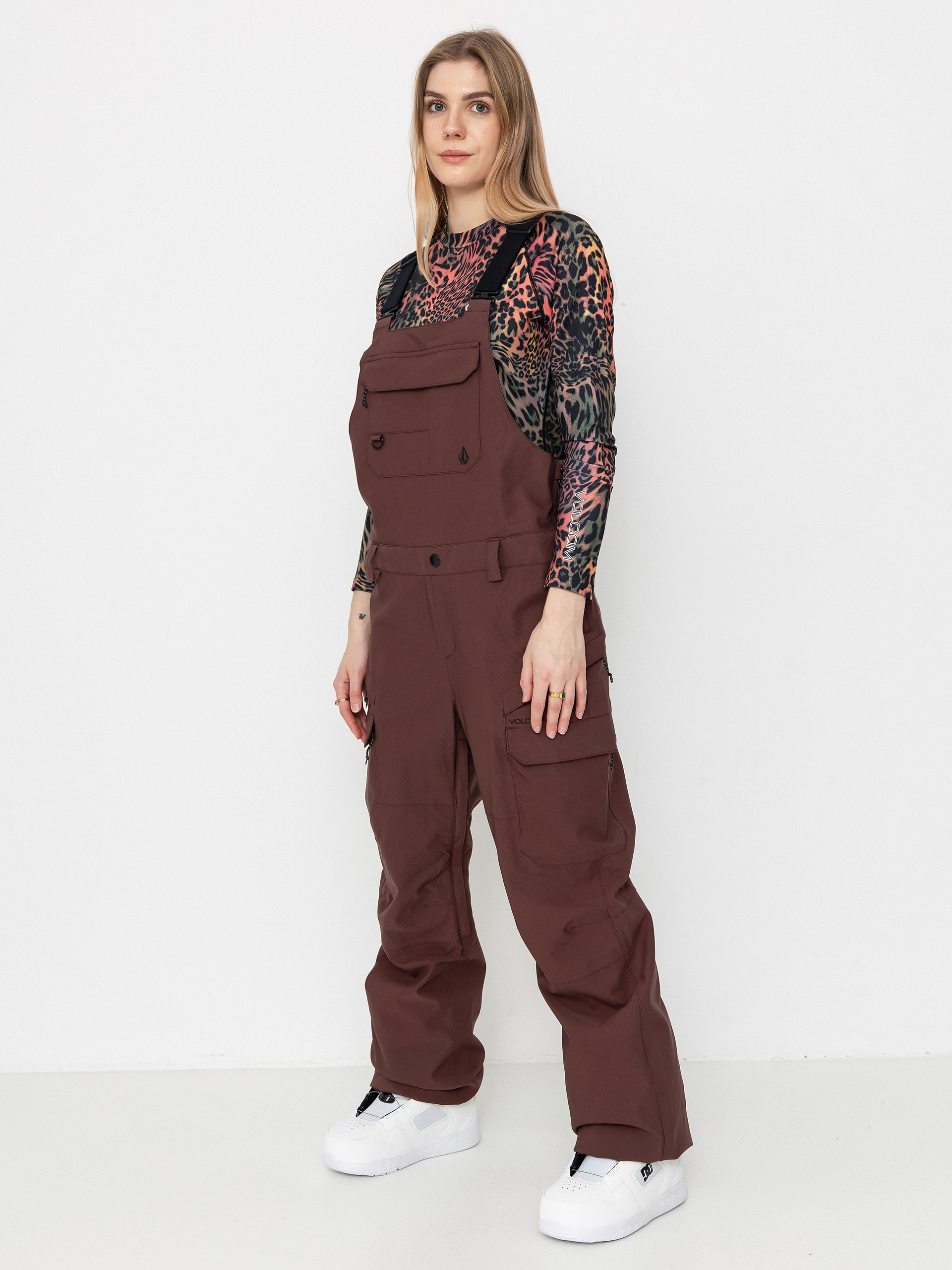 Damskie Spodnie snowboardowe Volcom Creston 3D Stretch Bib Overall (mahogany)