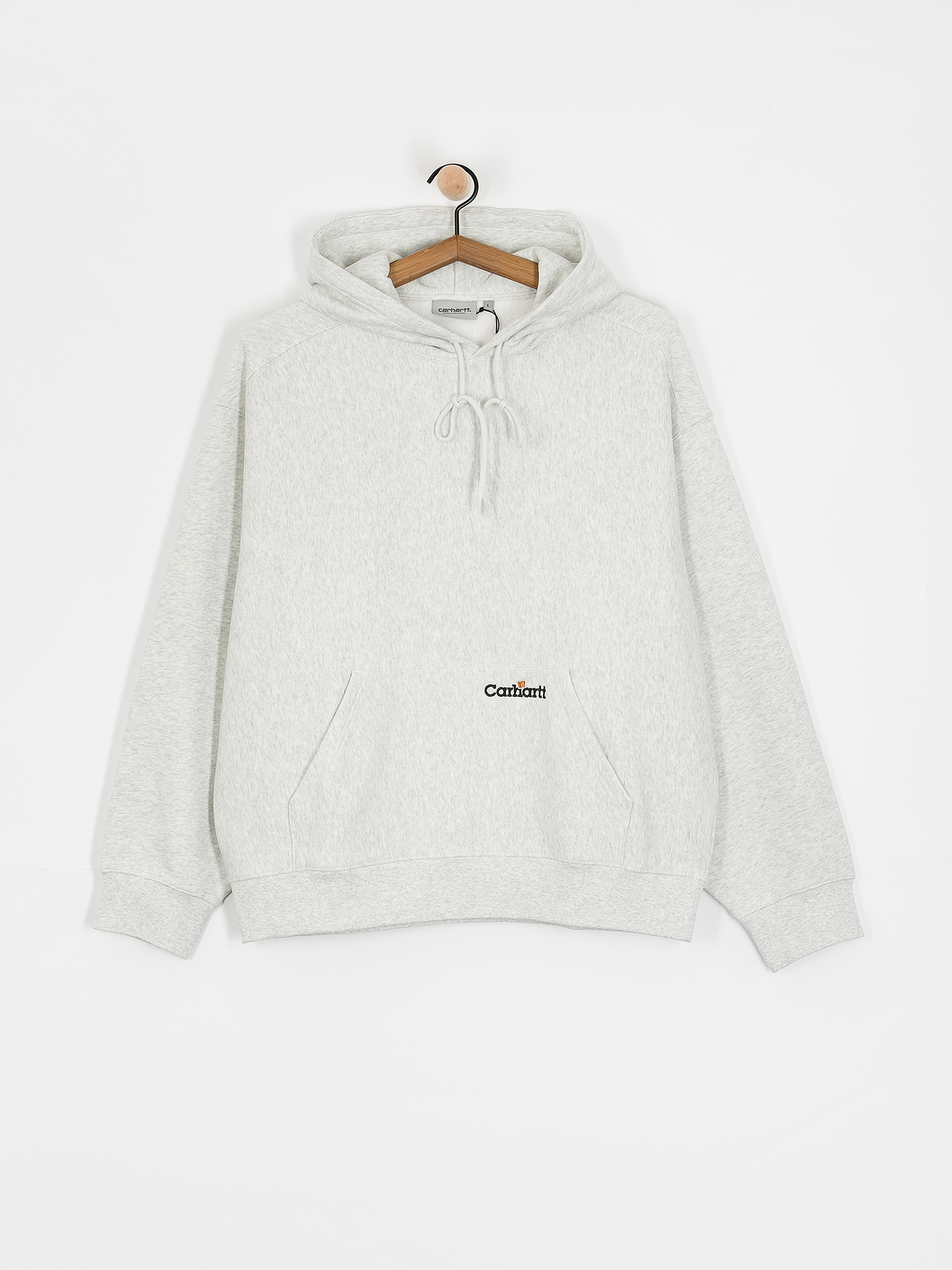 Bluza z kapturem Carhartt WIP Label Script HD (ash heather)