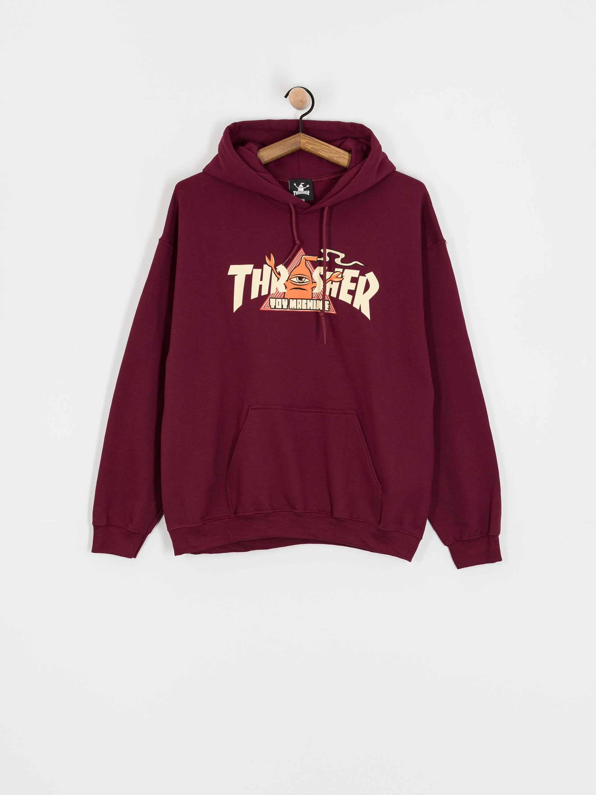 Bluza z kapturem Thrasher X Toy Machine Vortex HD (maroon)