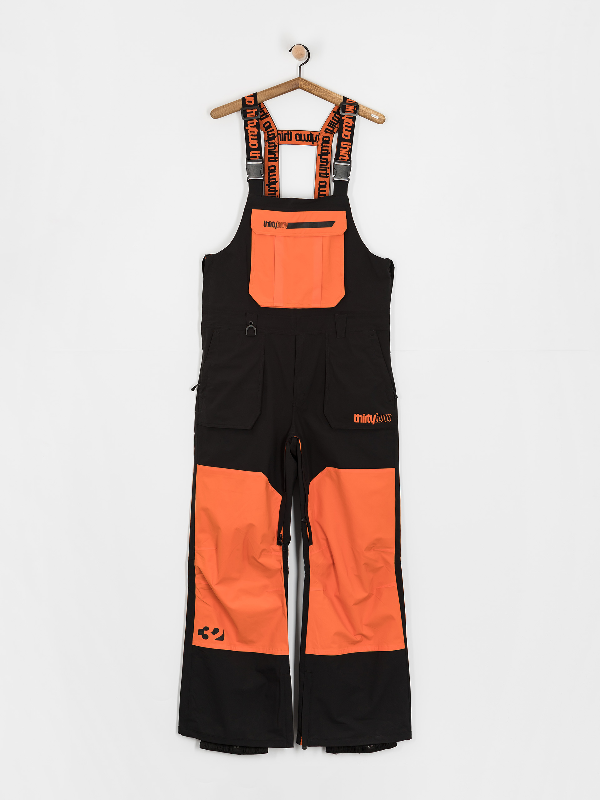 Spodnie snowboardowe ThirtyTwo Basement Bib (black/orange)