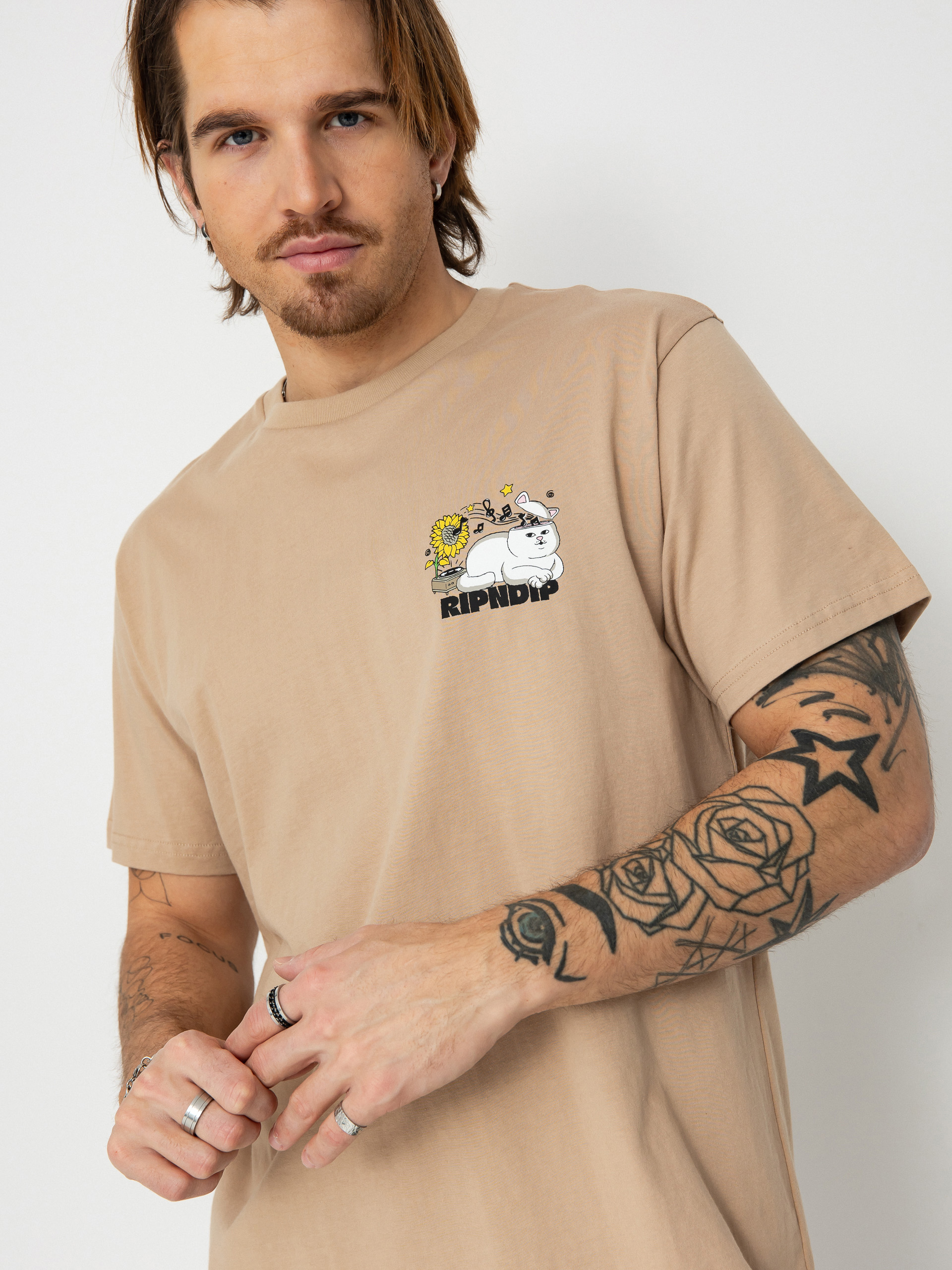 T-shirt RipNDip No Music No Life (almond)