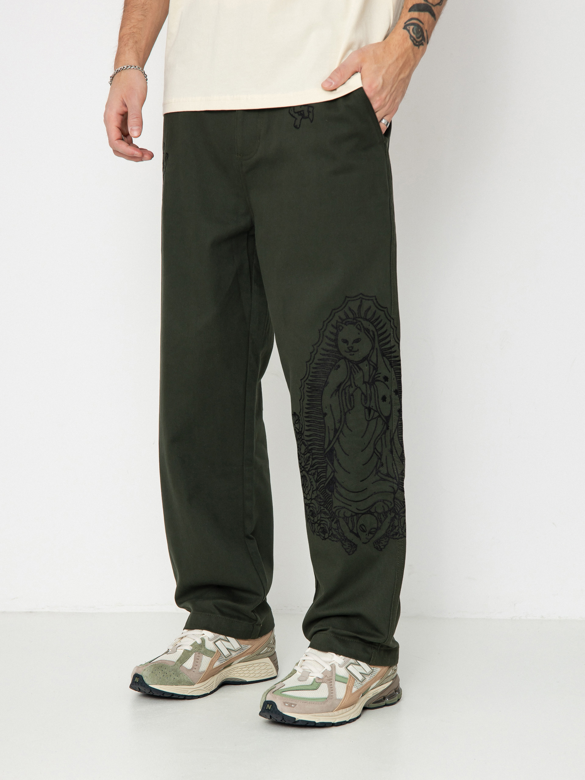 Spodnie RipNDip Mother Nerm Twill (dark olive)