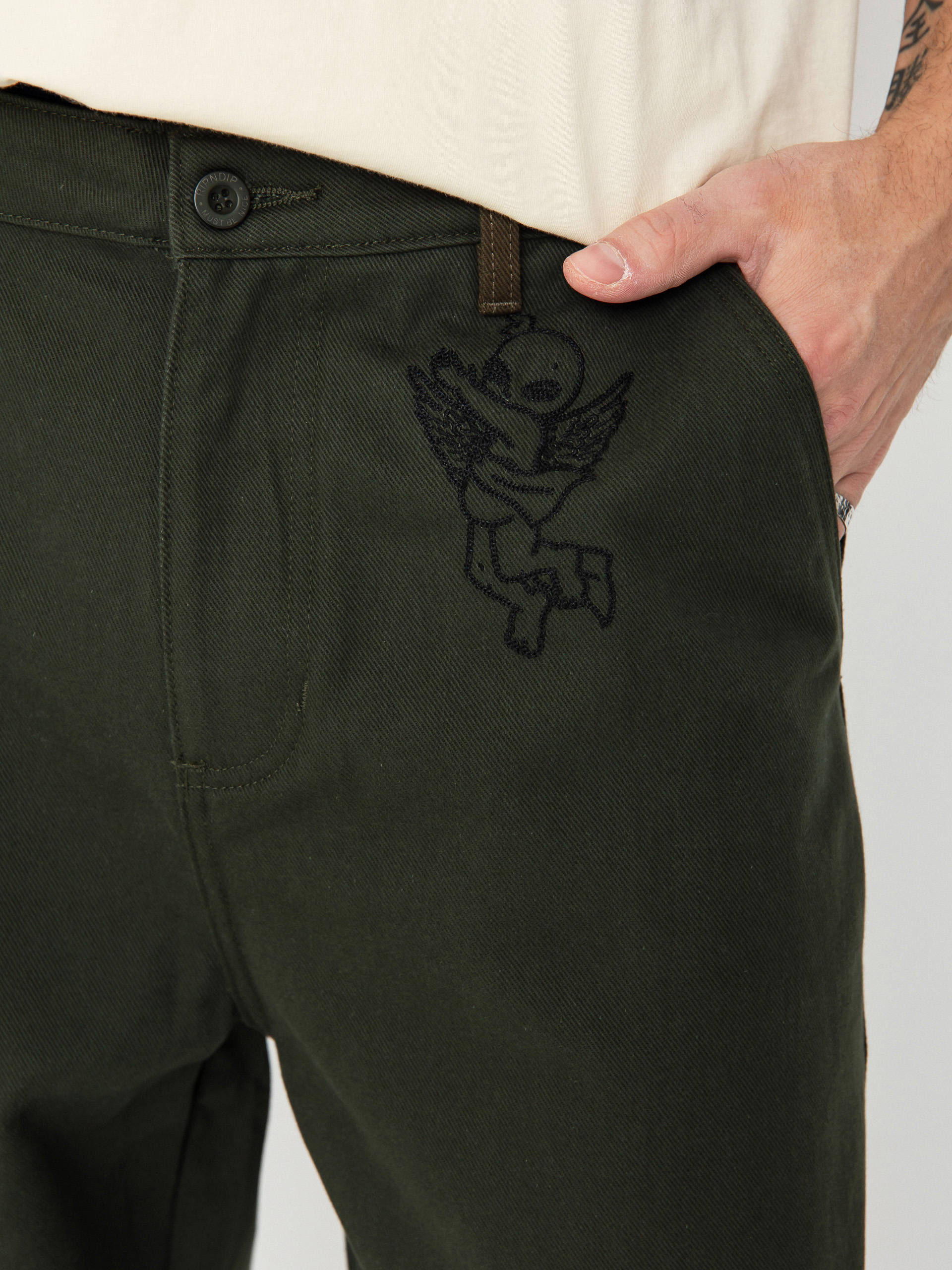 Spodnie RipNDip Mother Nerm Twill (dark olive)