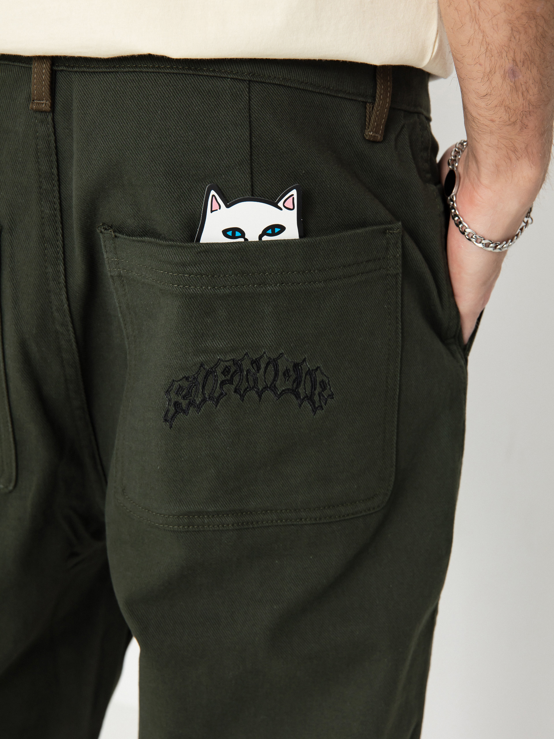 Spodnie RipNDip Mother Nerm Twill (dark olive)