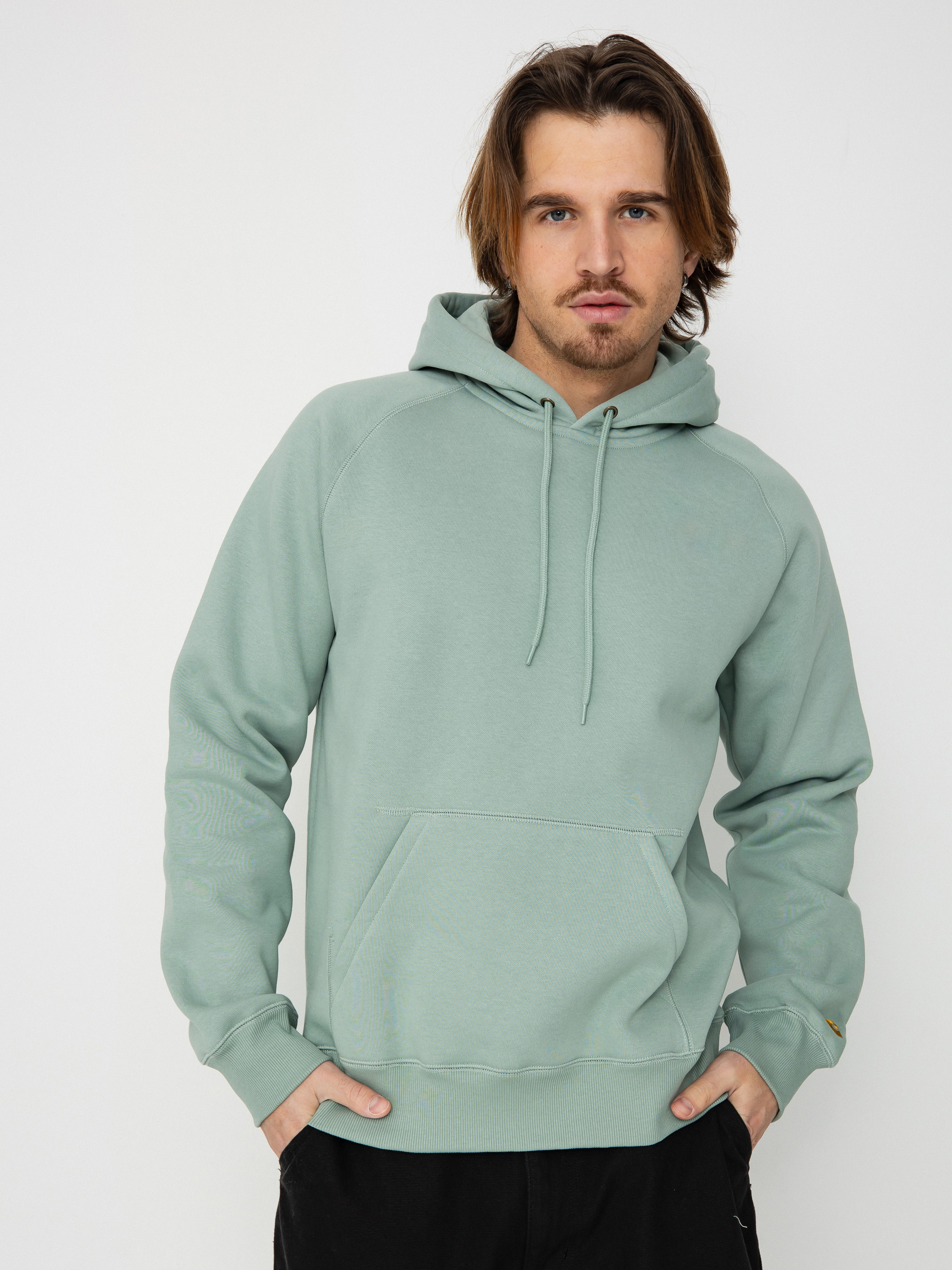 Bluza z kapturem Carhartt WIP Chase HD (frosted green/gold)