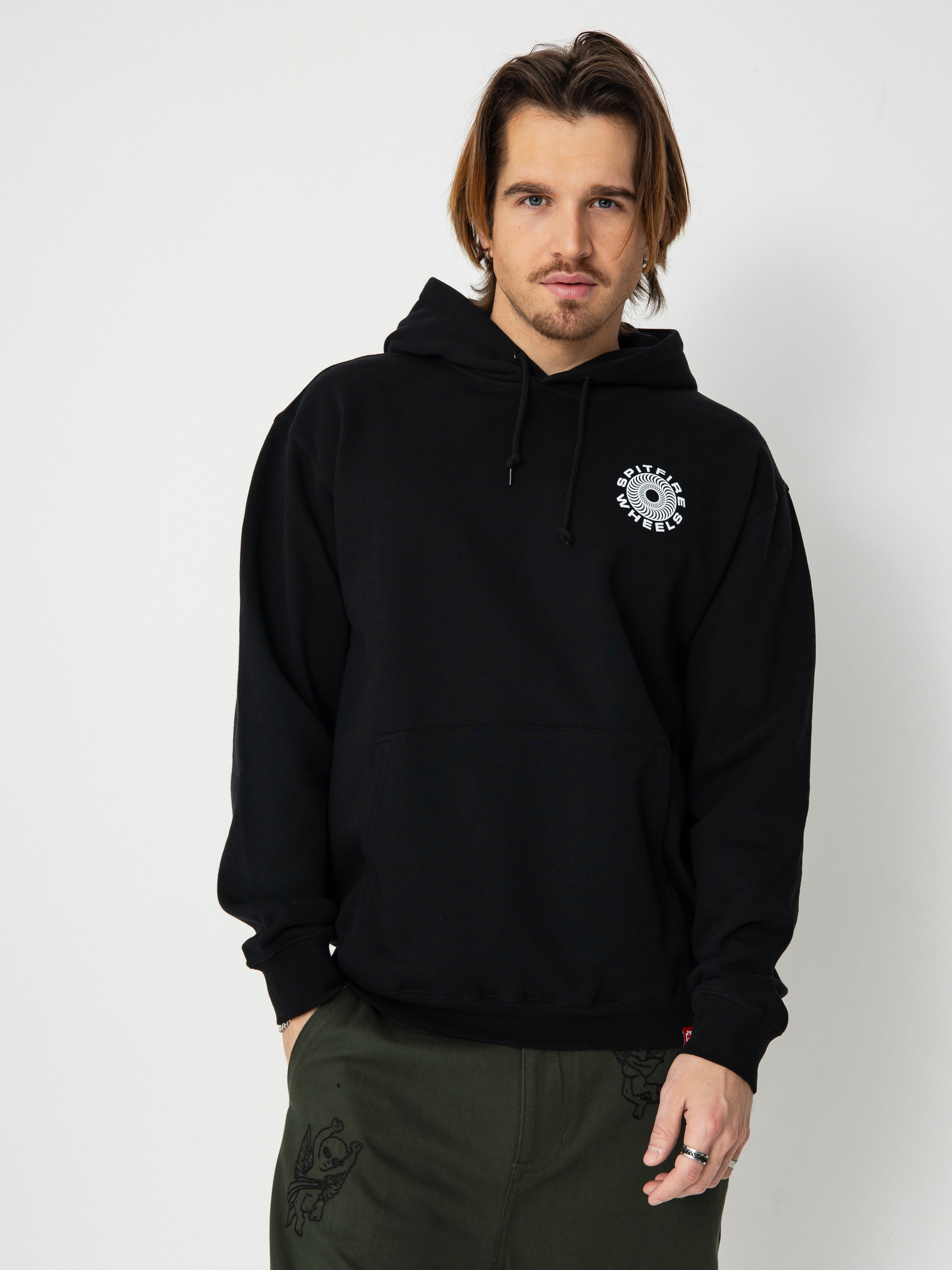 Bluza z kapturem Spitfire Cls 87 Swirl HD (black/white)