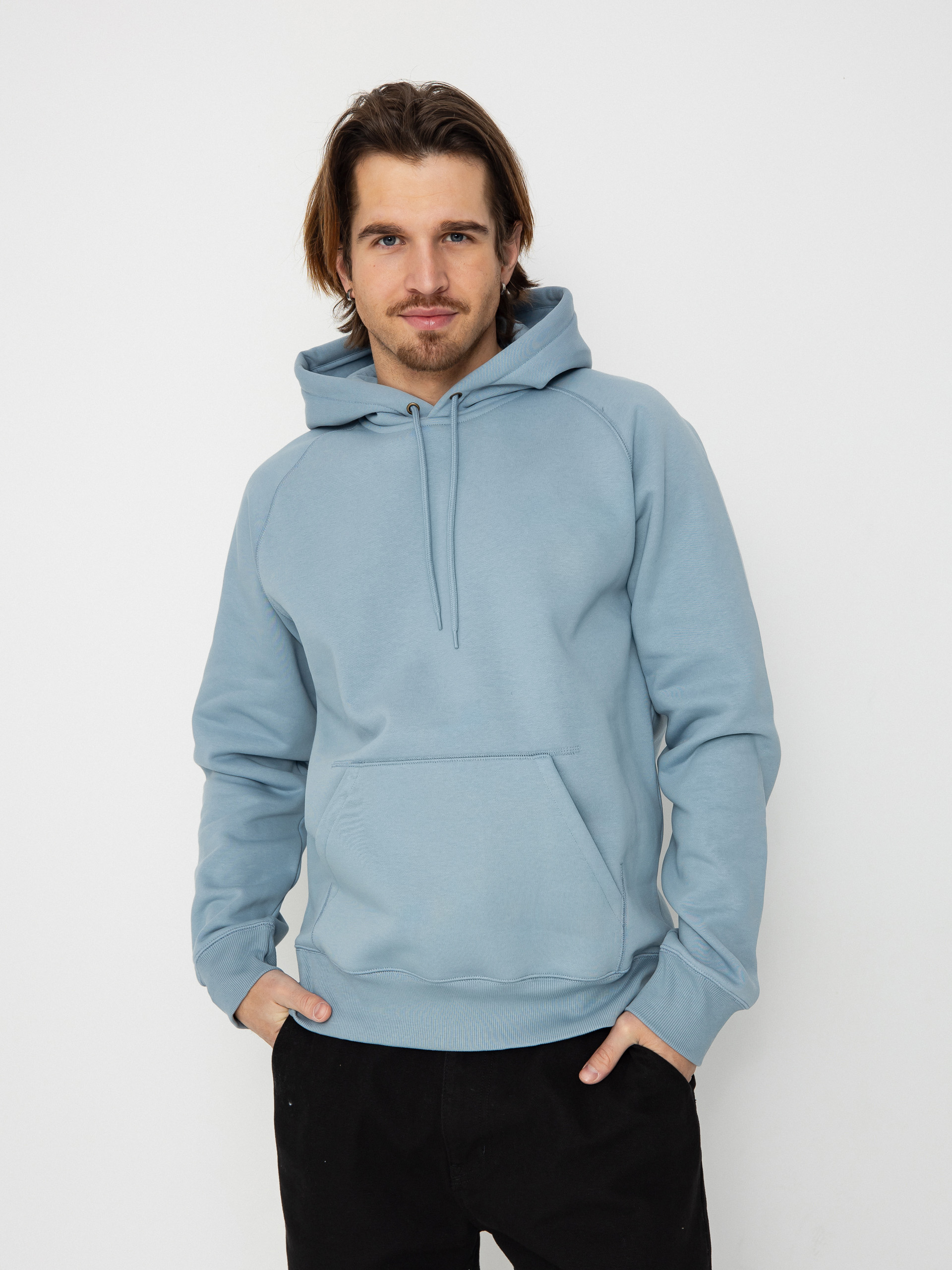 Bluza z kapturem Carhartt WIP Chase HD (frosted blue/gold)