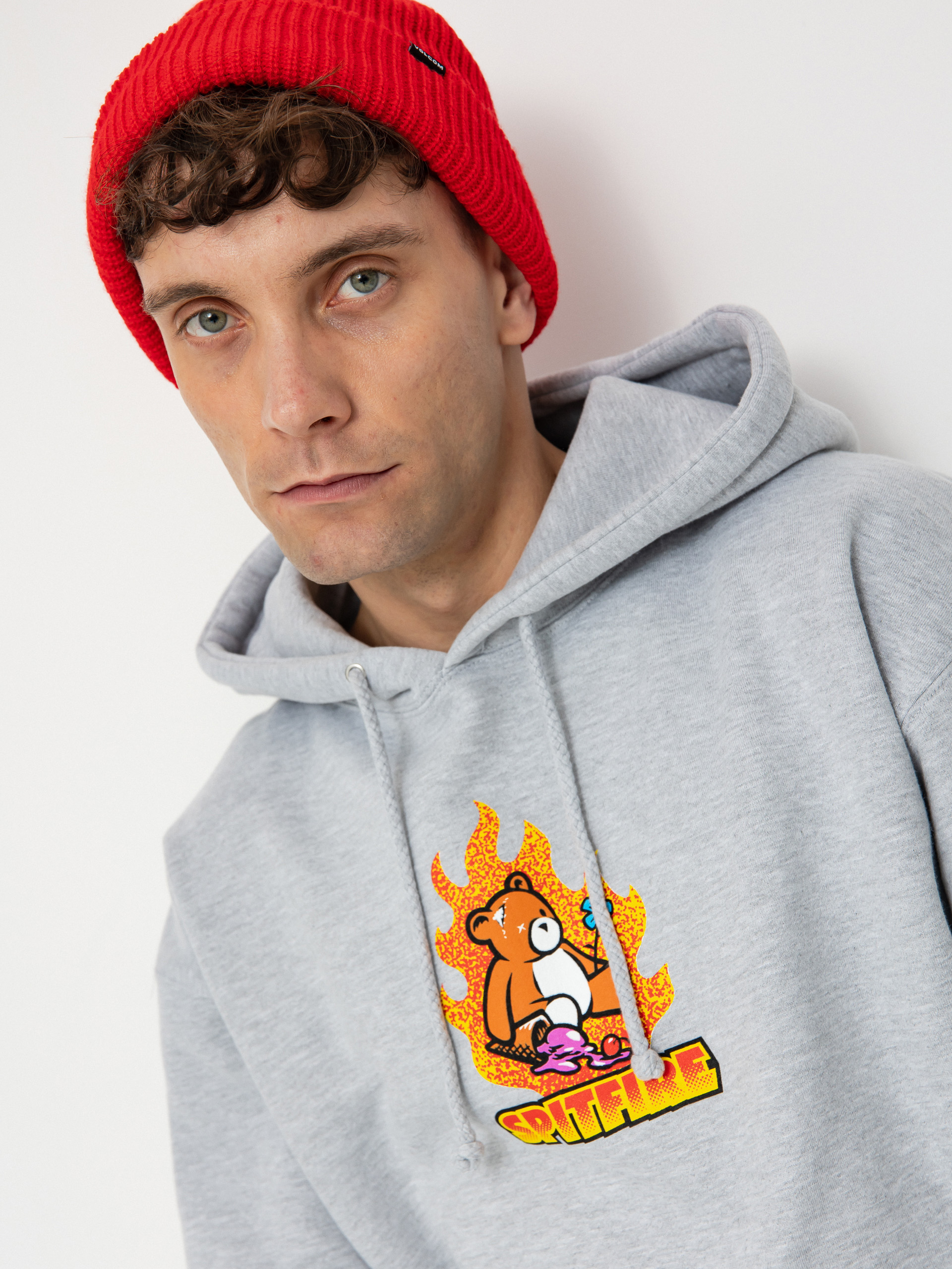 Bluza z kapturem Spitfire Lil Beatdowns HD (heather grey)