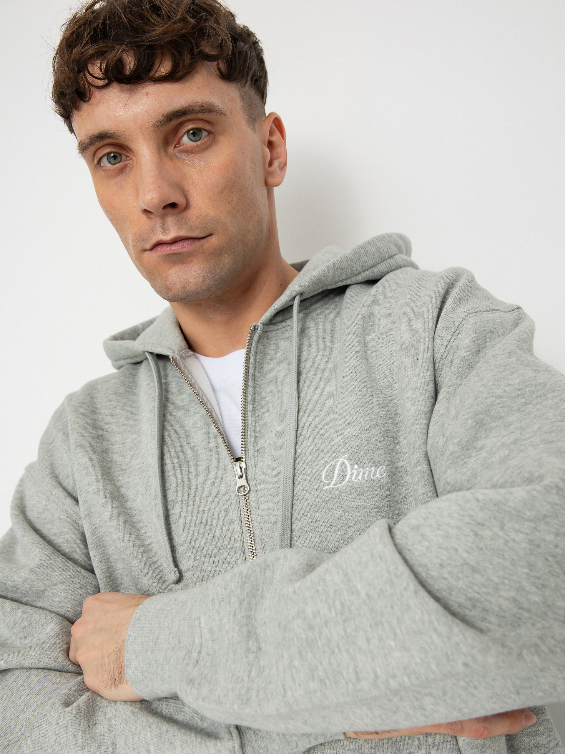 Bluza z kapturem Dime Cursive Small Logo ZHD (heather gray)