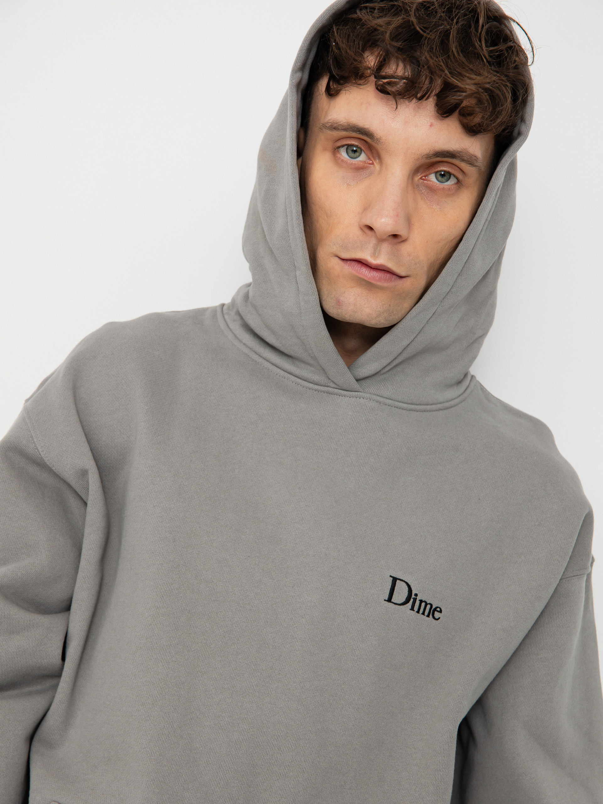 【Dime】CLASSIC SMALL LOGO HOODIE Bluza z kapturem Dime Classic Small Logo HD - szary (charcoal)