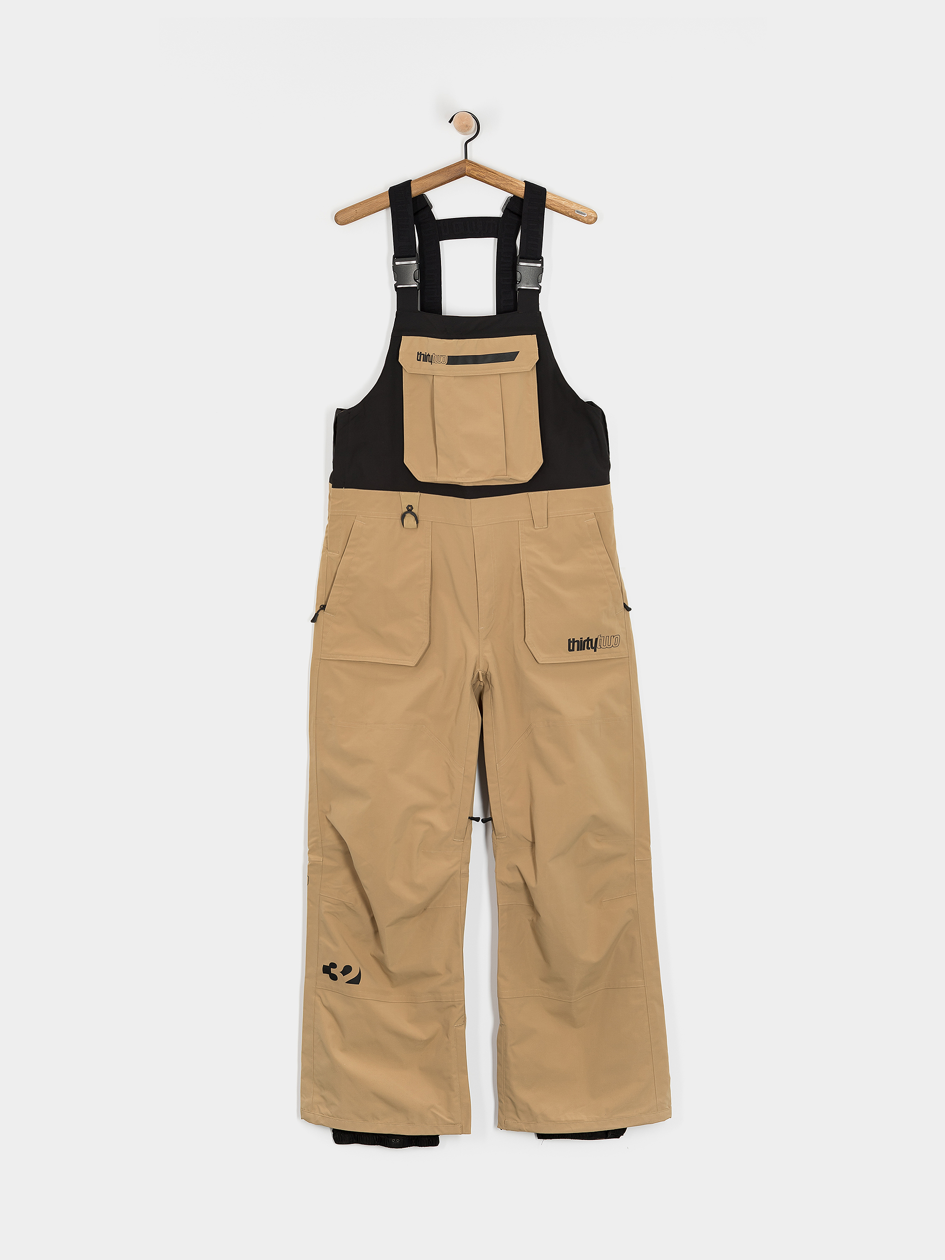 Męskie Spodnie snowboardowe ThirtyTwo Basement Bib (khaki)
