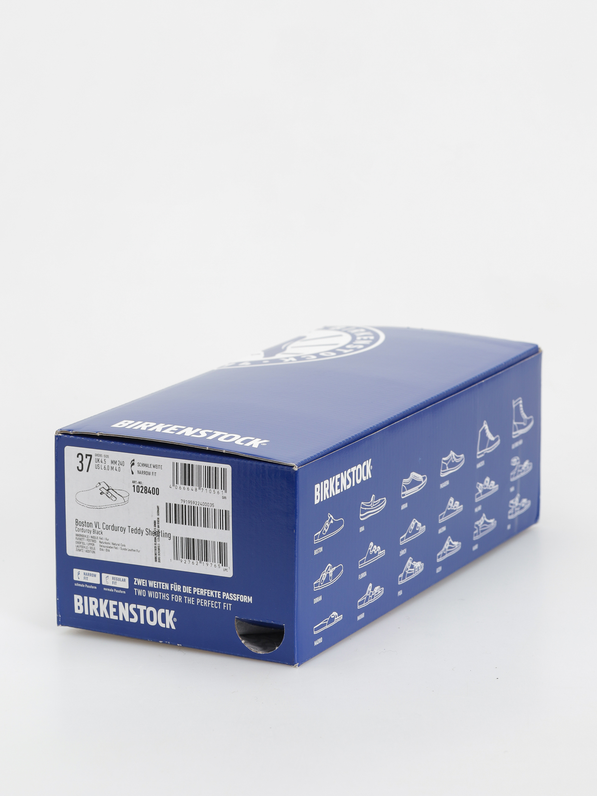 Klapki Birkenstock Boston VL Fell Suede Leather Fur Narrow Wmn (corduroy black)