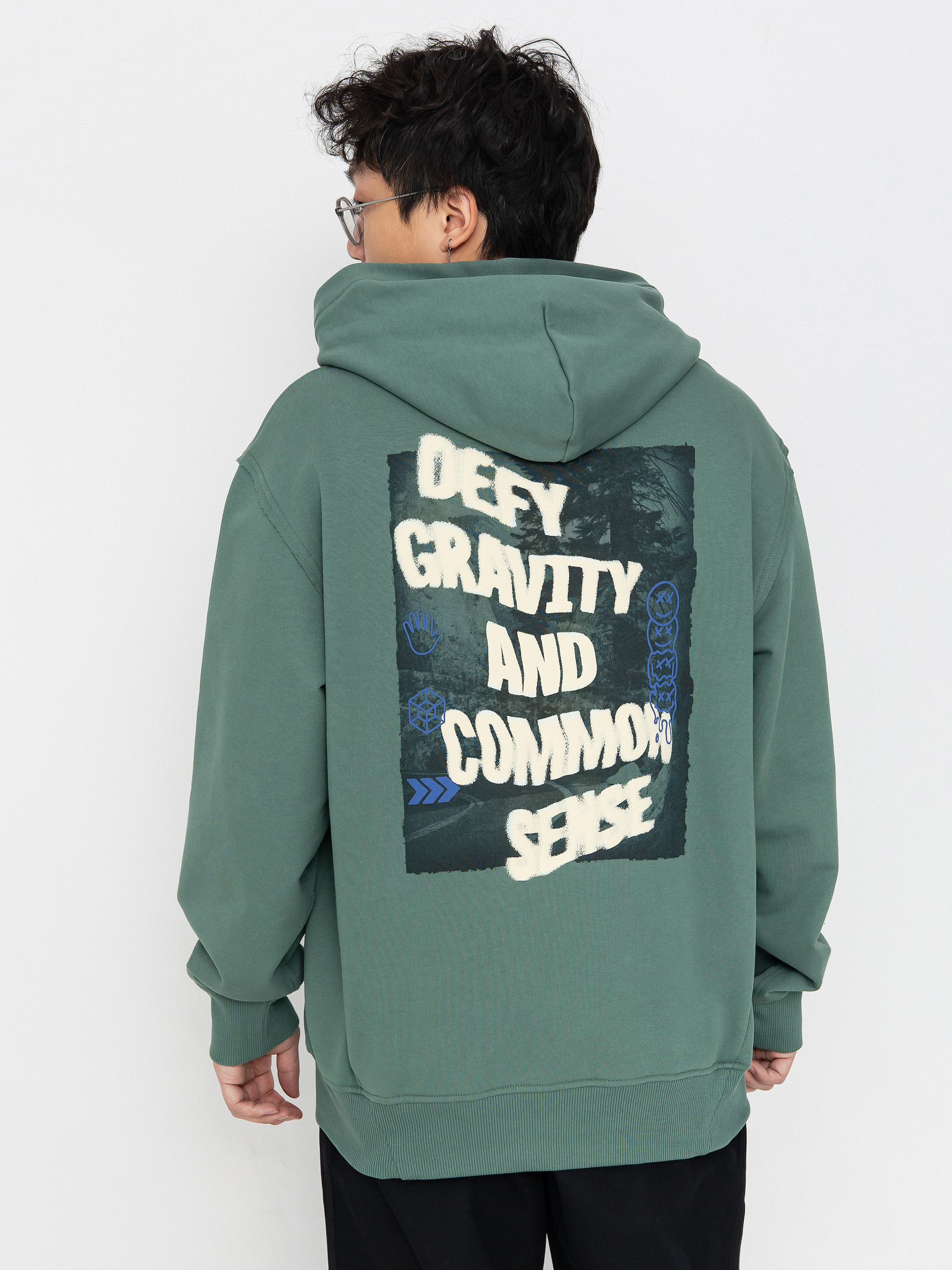 Bluza z kapturem The North Face Heritage Graphic Relaxed HD (duck green)