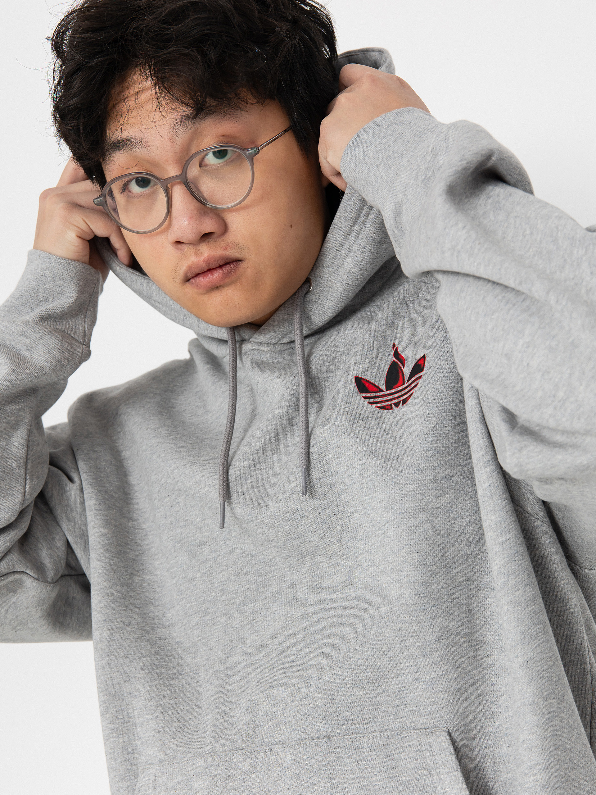 Bluza z kapturem adidas Trf Trch HD (mgreyh/red)