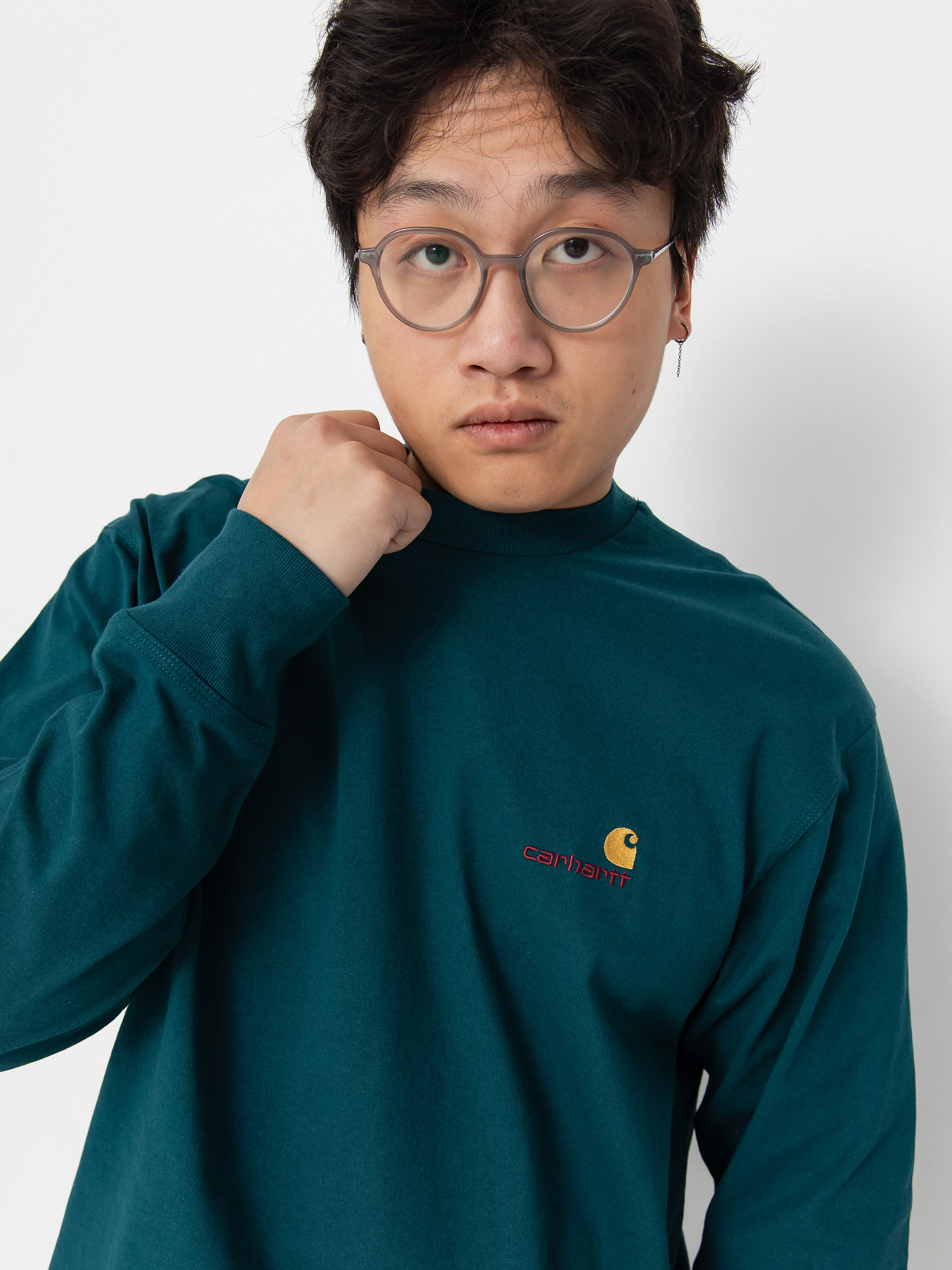 Longsleeve Carhartt WIP American Script (malachite)