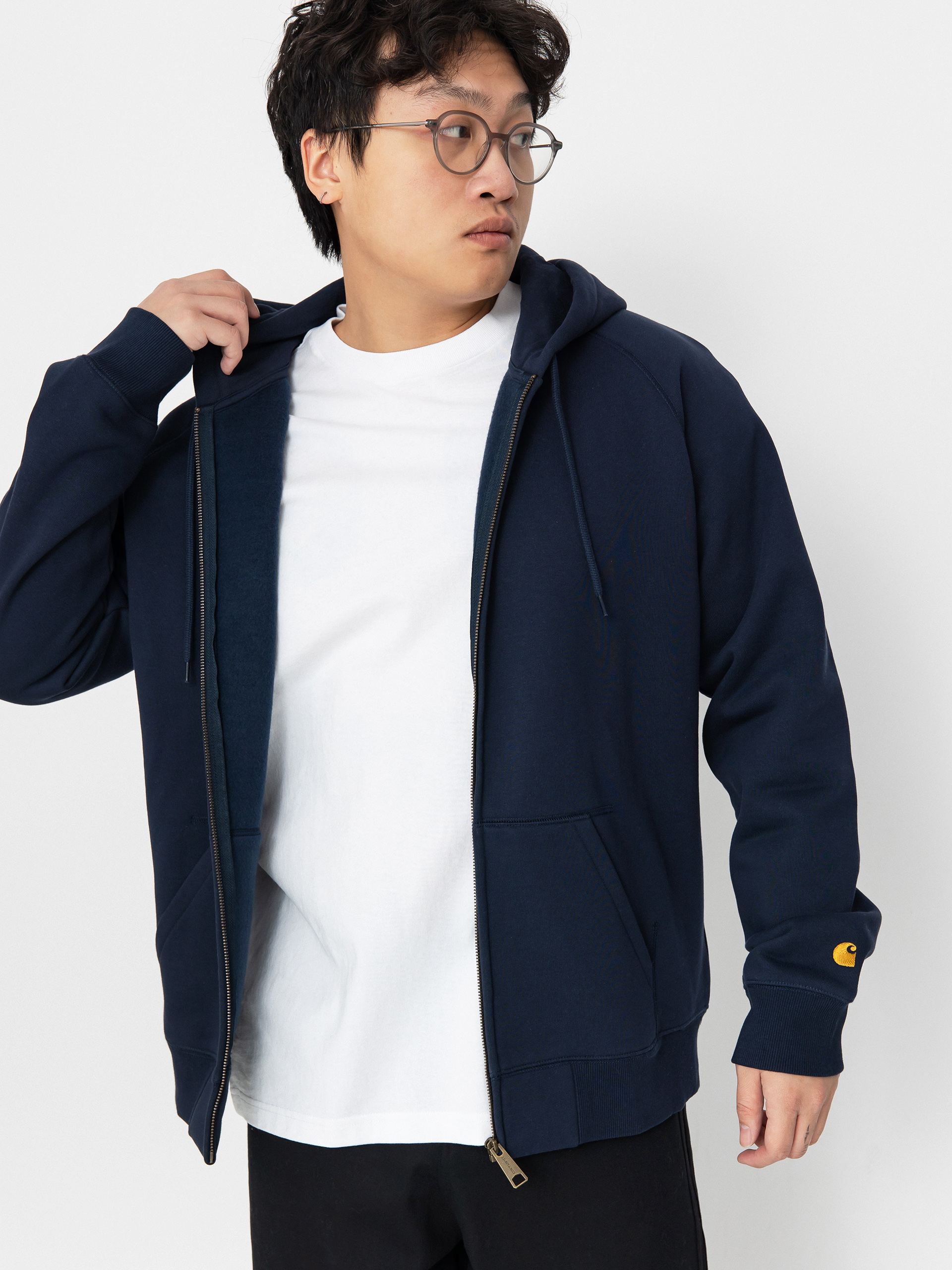 Bluza z kapturem Carhartt WIP Chase ZHD (mizar/gold)