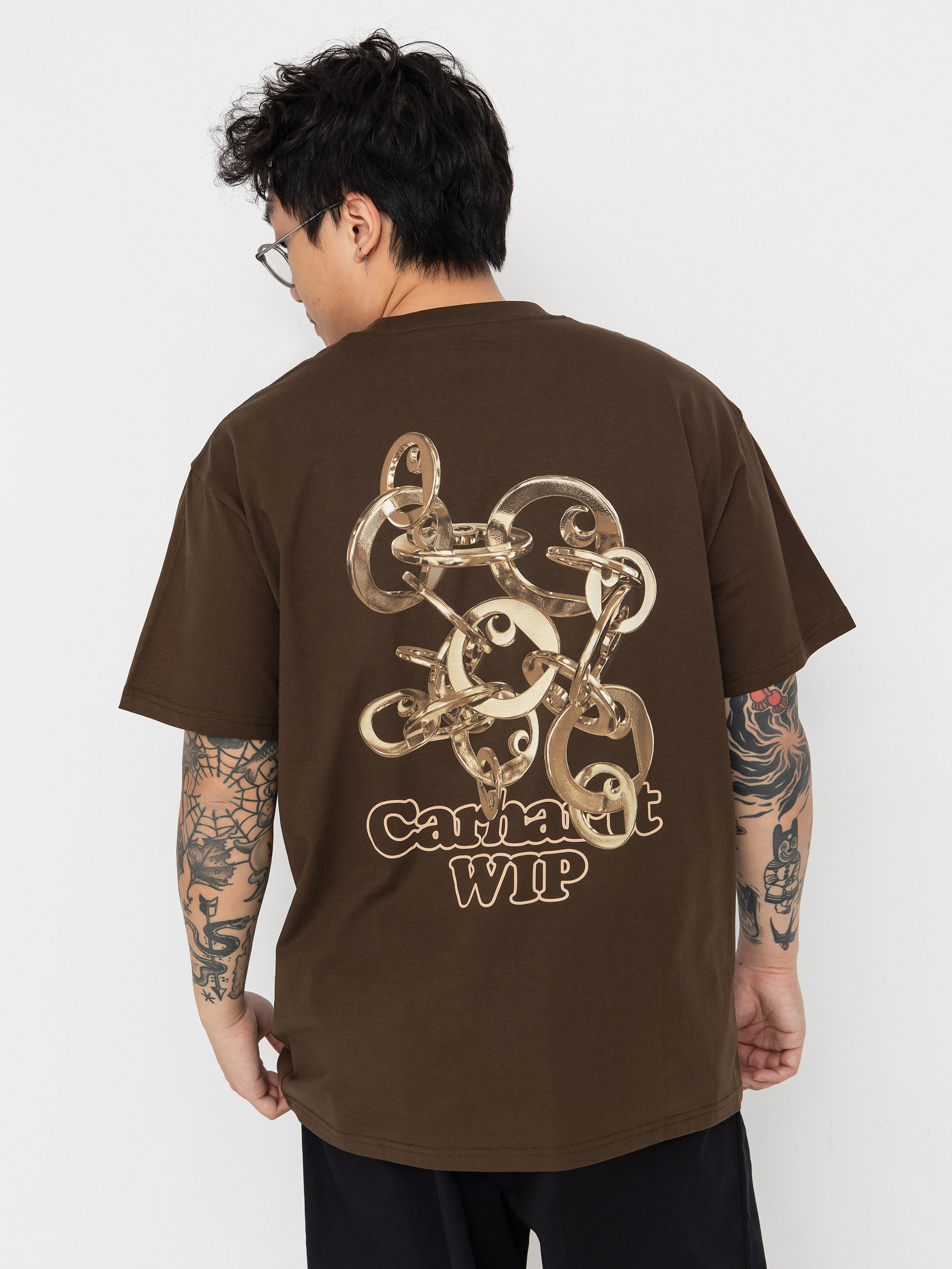T-shirt Carhartt WIP Linked Charms - biały (white/silver)