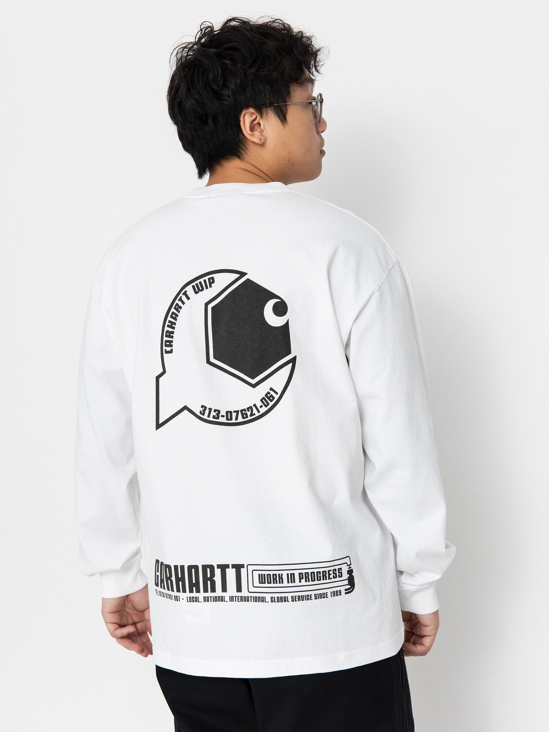 Longsleeve Carhartt WIP Industry (white/black)