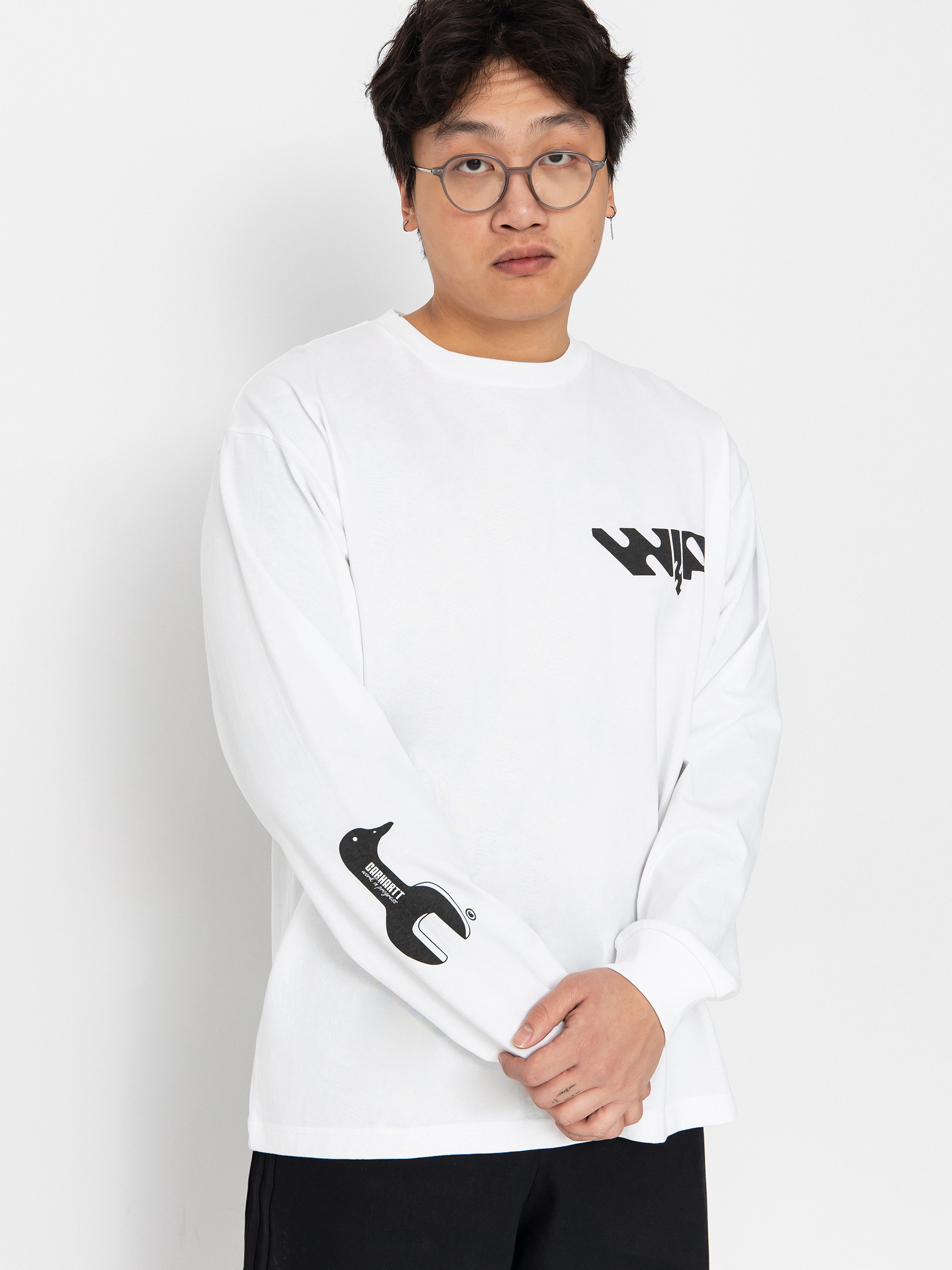Longsleeve Carhartt WIP Industry (white/black)