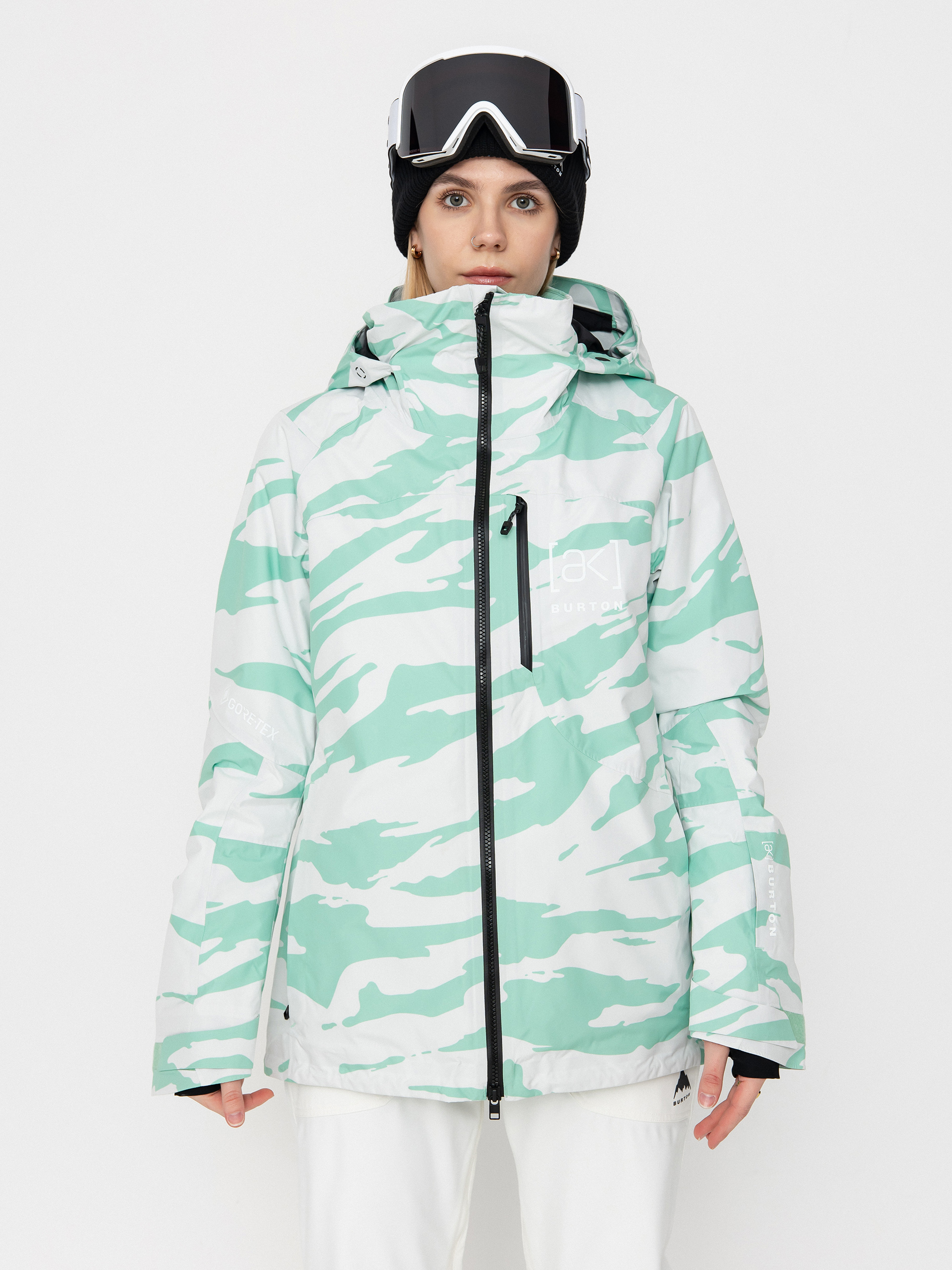Kurtka snowboardowa Burton Ak Gore Tex Embark Wmn - biały, zielony