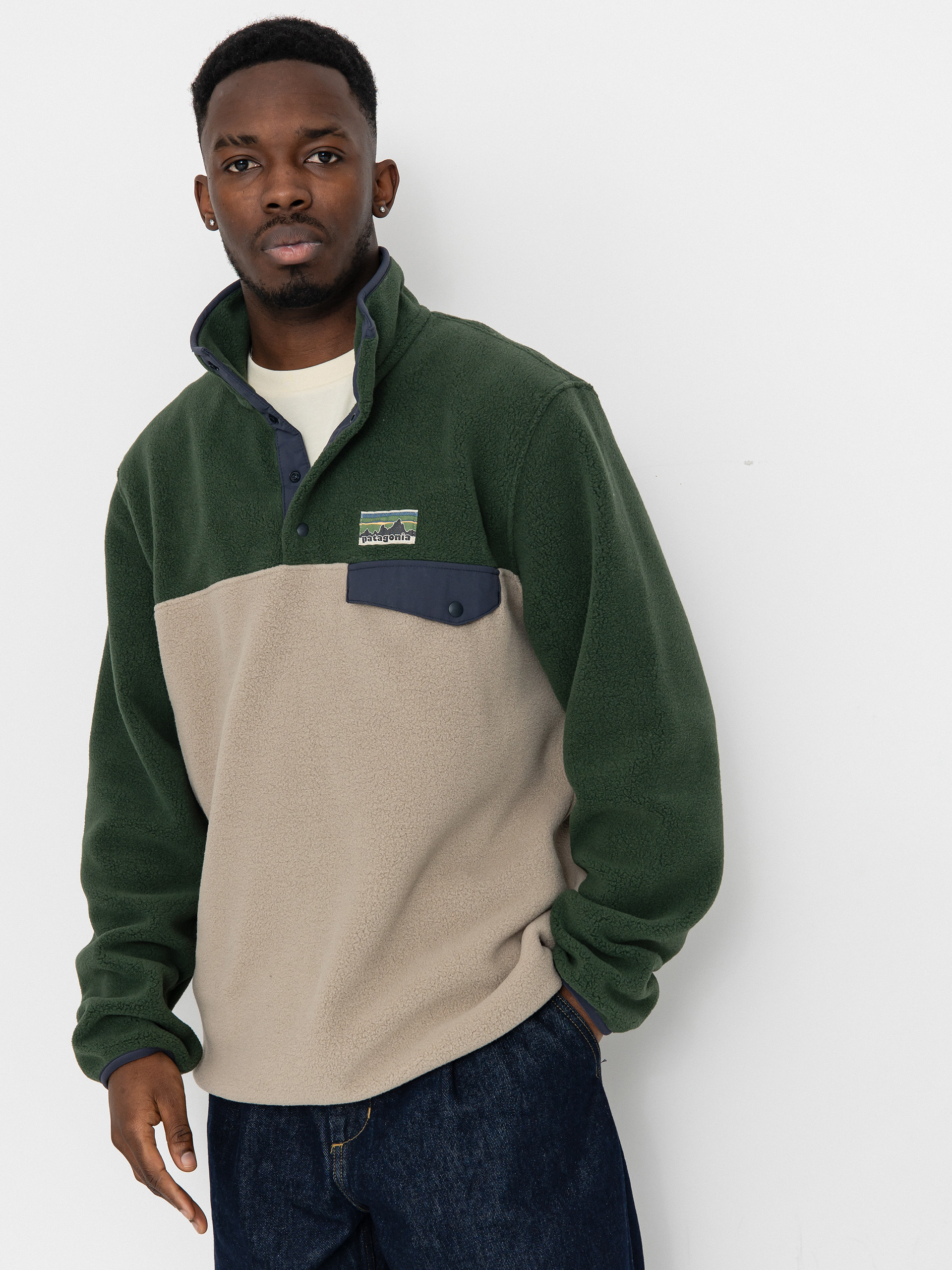 Męski Polar Patagonia LW Synch Snap T (seabird grey)