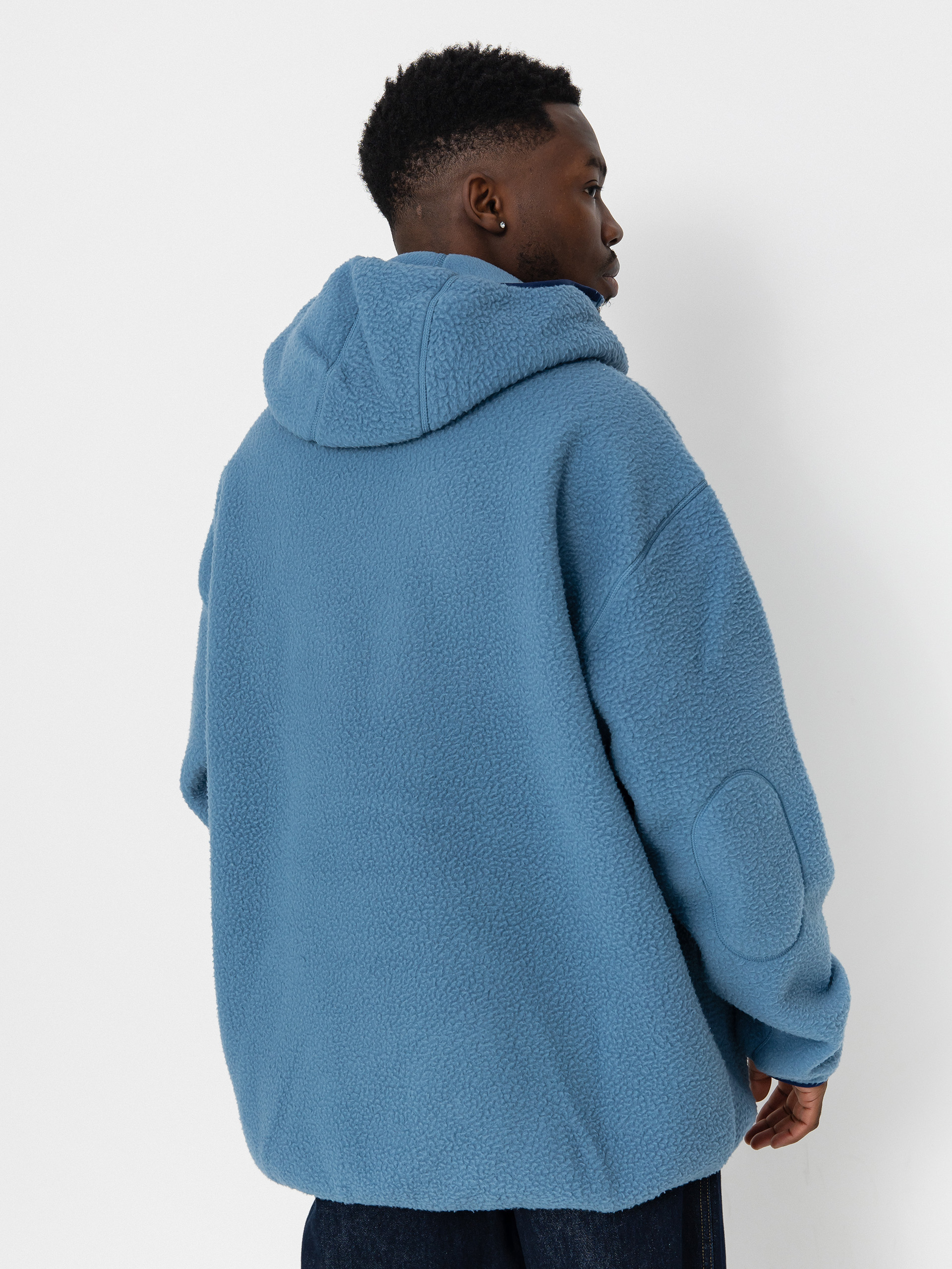 Męski Polar New Balance Hoops Sherpa Top (heronblue)
