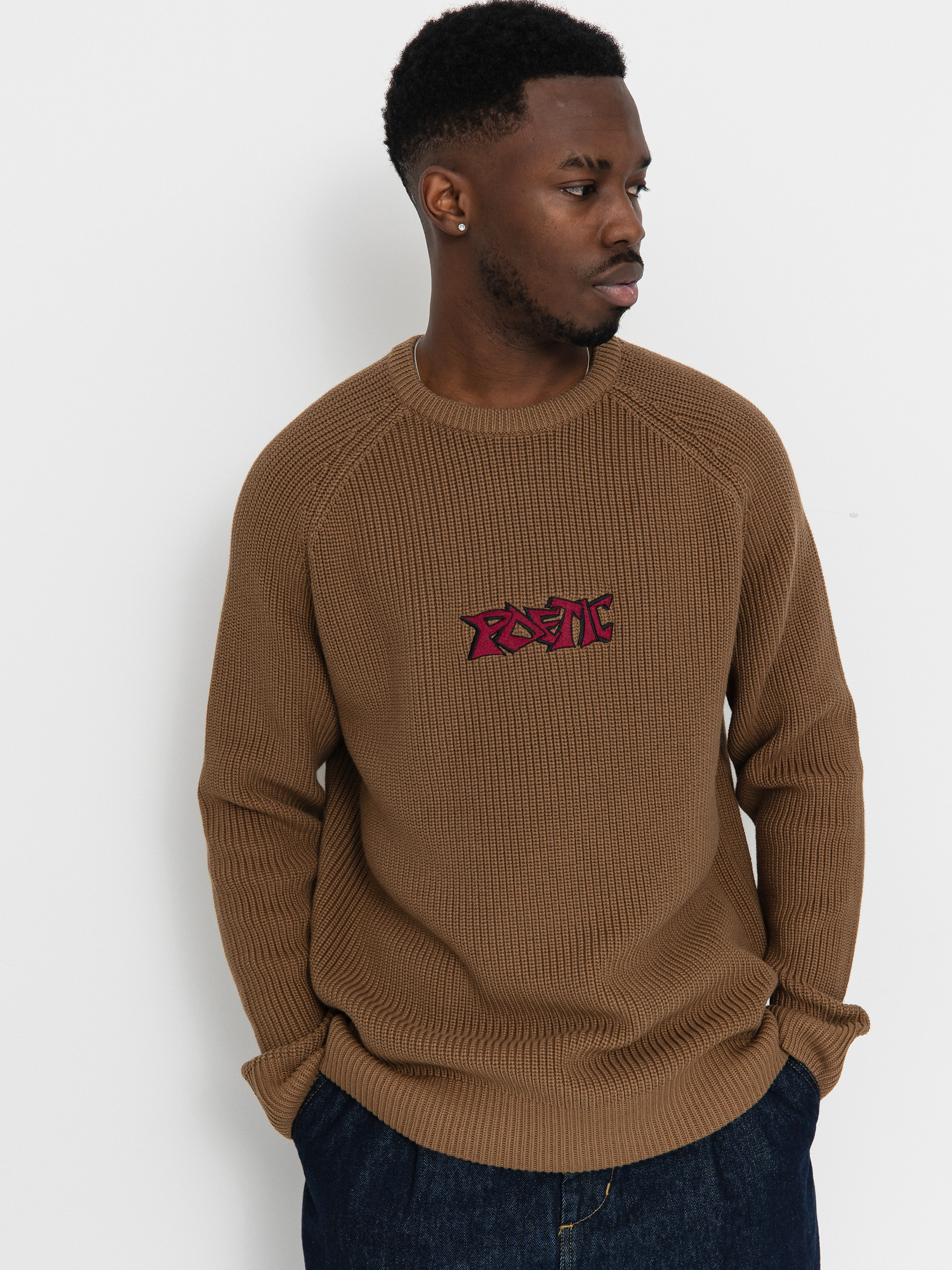 Bluza Poetic Collective Graff Knitted Crewneck (brown)