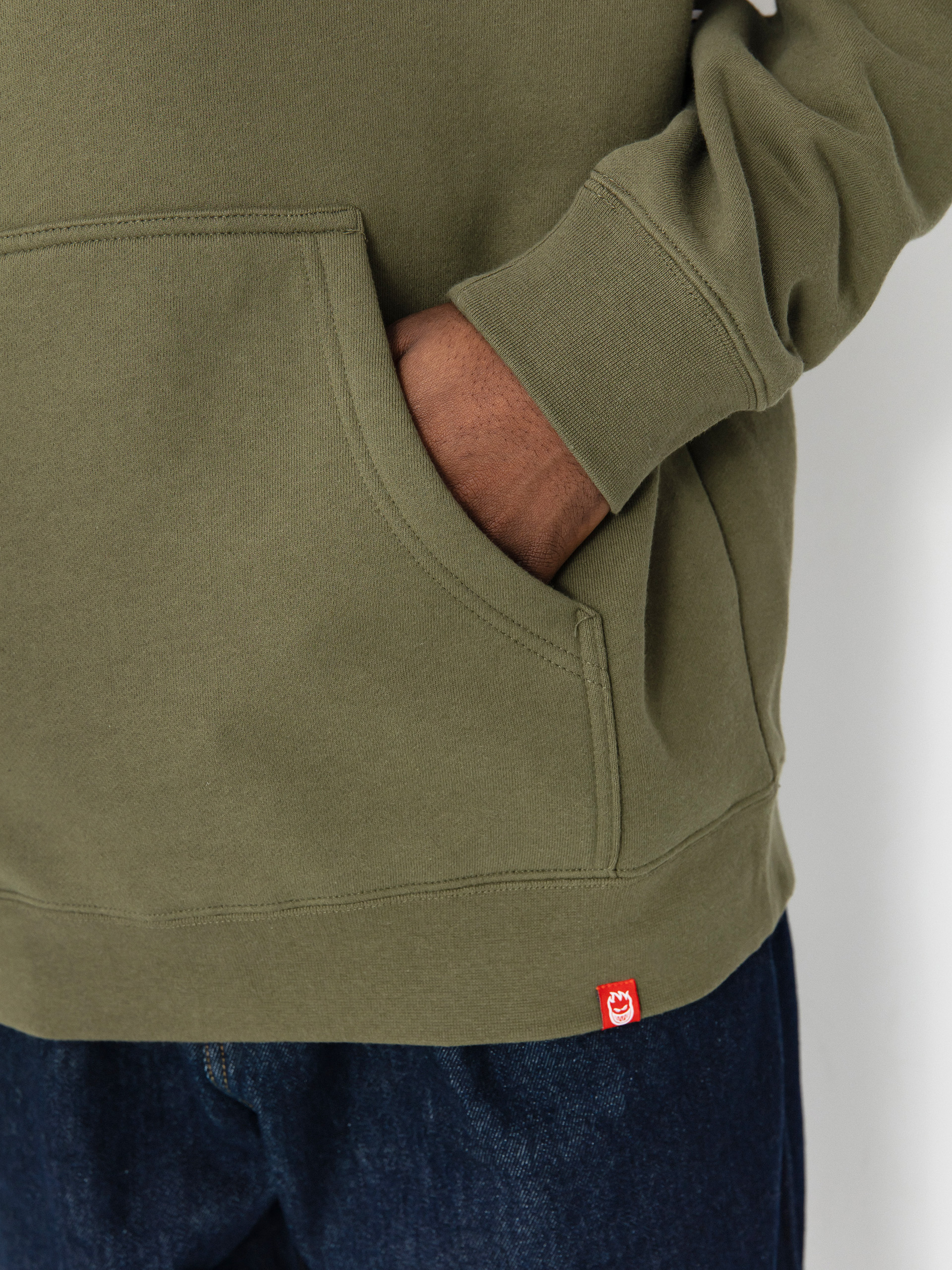 Bluza z kapturem Spitfire Venom HD (army green/red)