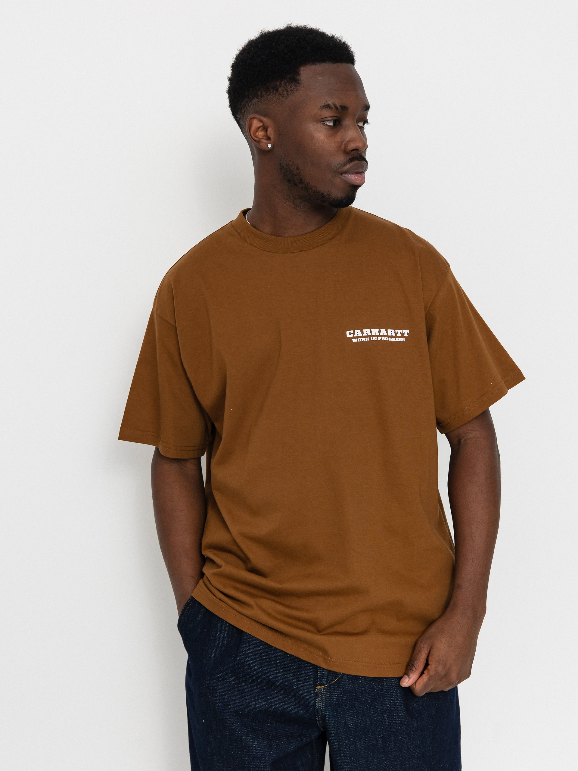 T-shirt Carhartt WIP Runaway (hamilton brown/white)