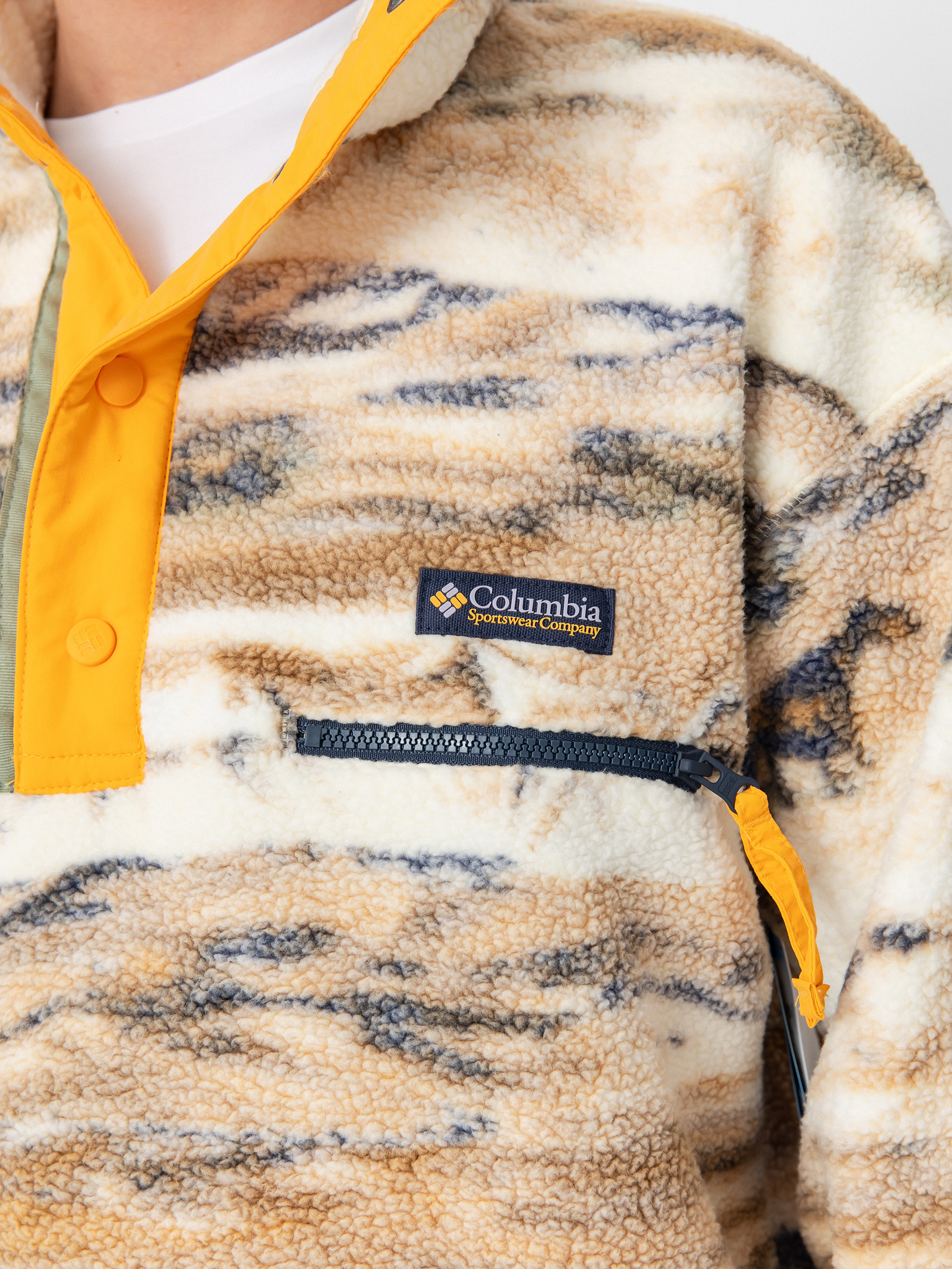 Męski Polar Columbia Helvetia II Printed Half Snap (lemon wash roam)