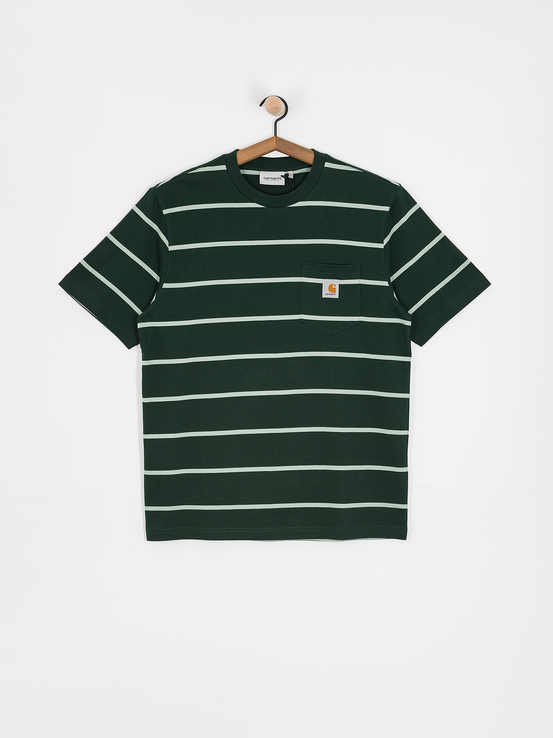 T-shirt Carhartt WIP Aiken Pocket (aiken stripe/conifer)