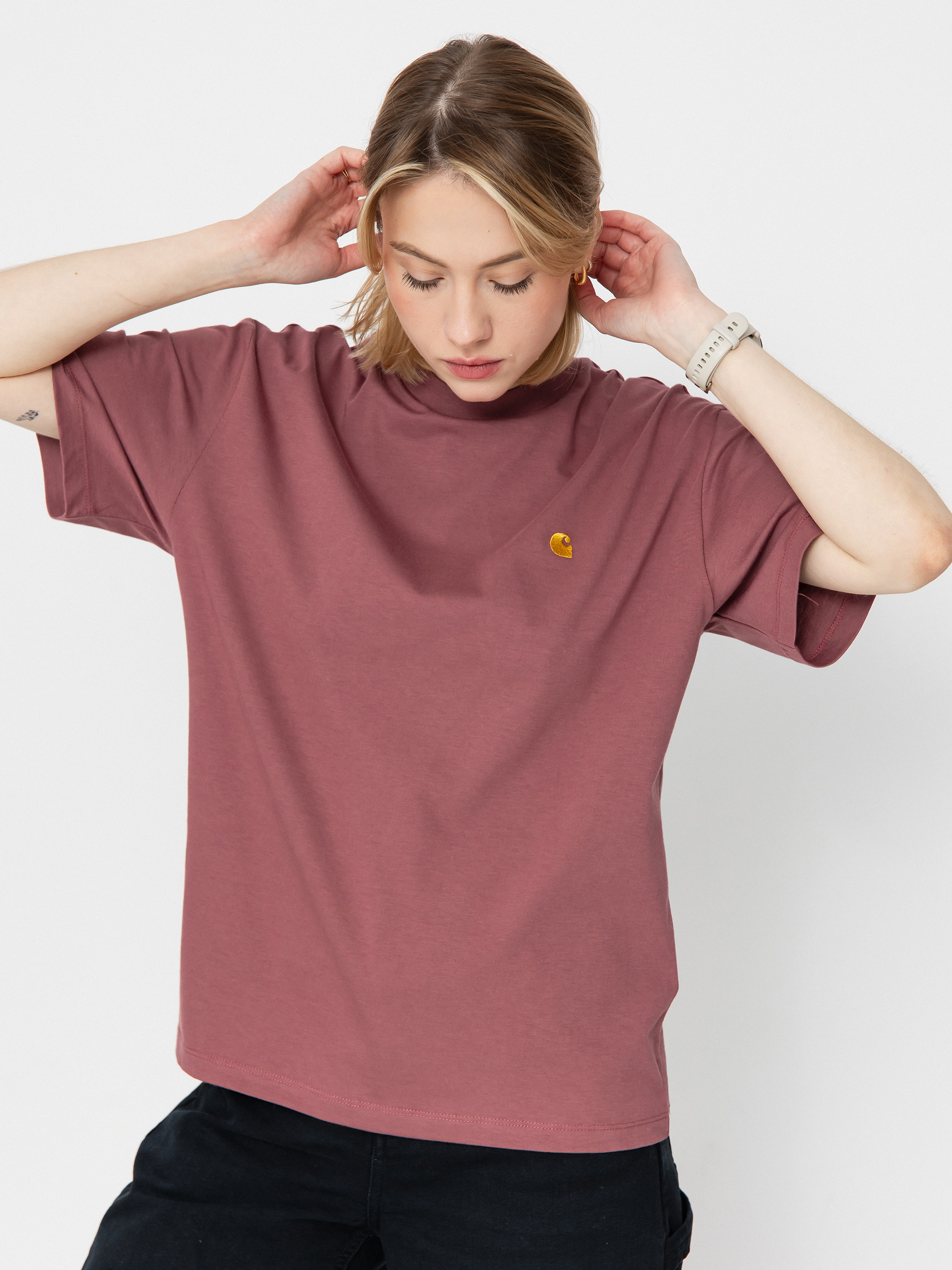 T-shirt Carhartt WIP Chase Wmn (dusky pink/gold)