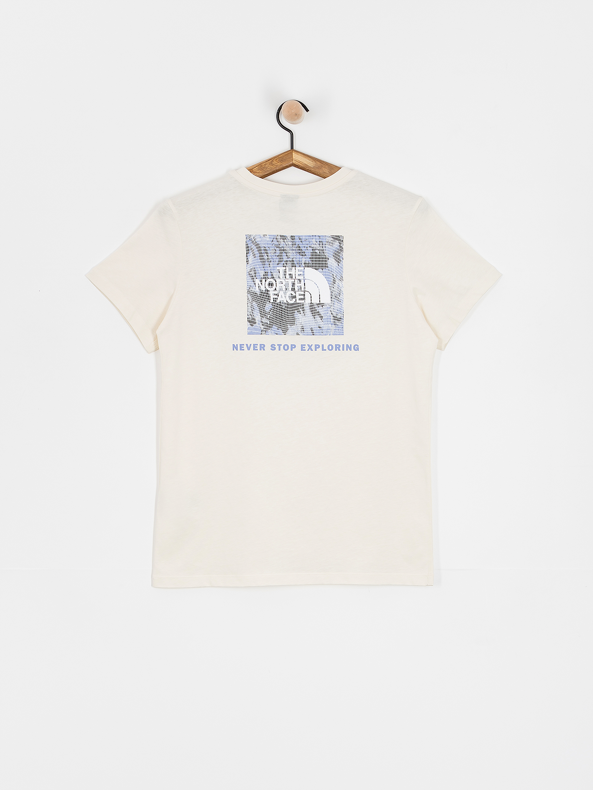 T-shirt The North Face Box Nse Tailgrid Infill Relaxed Wmn (white dune/virtual blue)