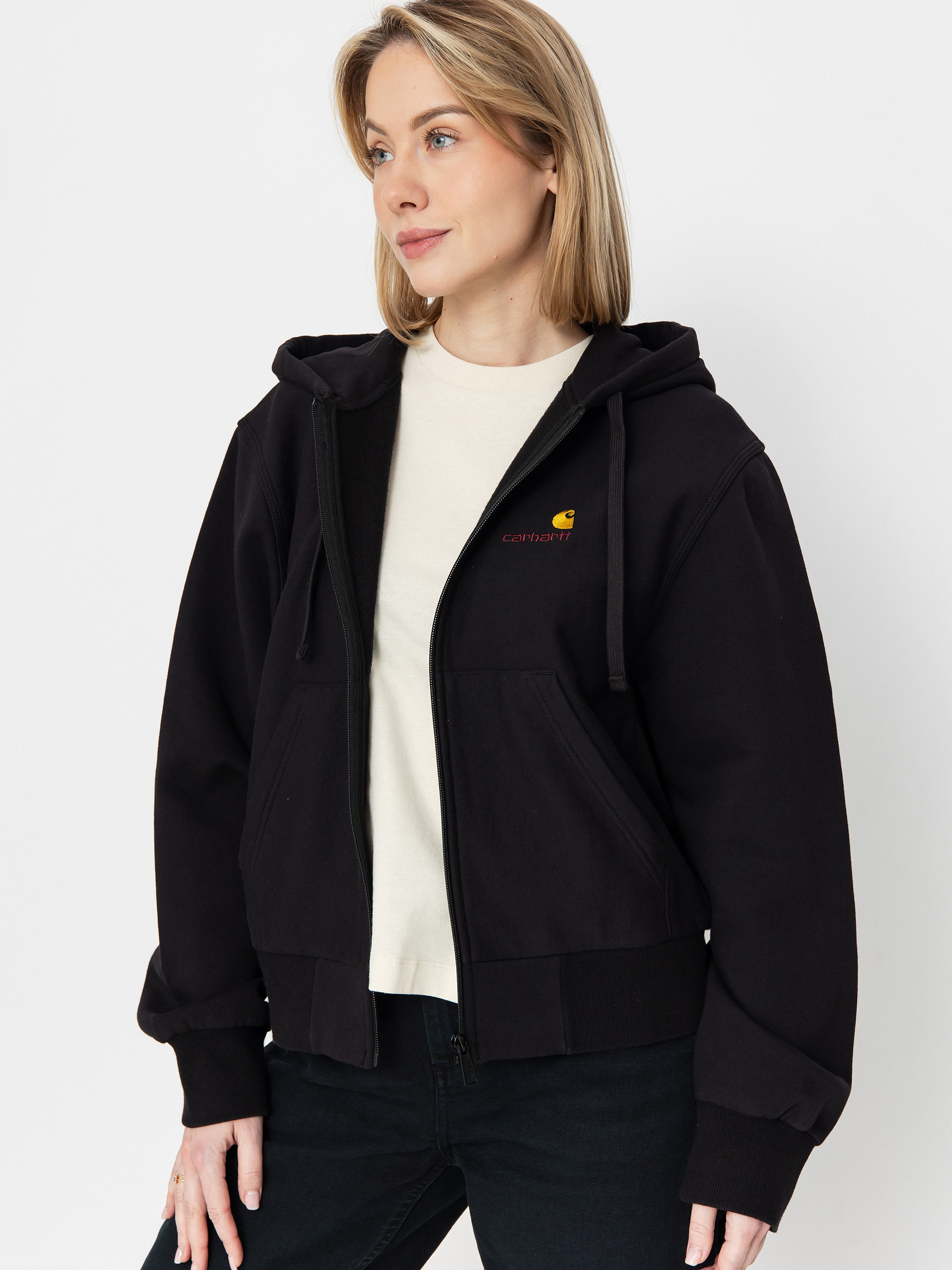 Bluza z kapturem Carhartt WIP American Script ZHD Wmn (black)